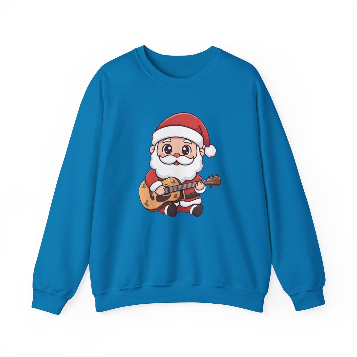 Cute Santa Guitar Sweatshirt | Christmas Music Lover Sweater | Holiday Crewneck | Funny Santa Musician Shirt | Cozy Xmas Gift for Him or Her