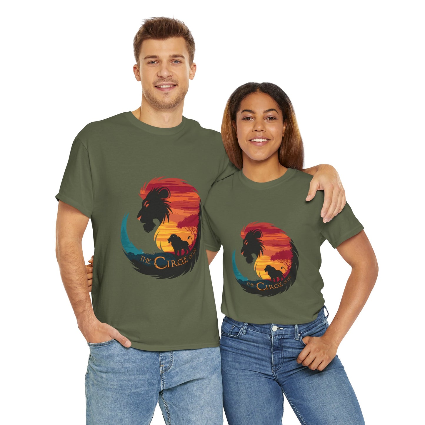The Circle of Life Lion Shirt – Sunset Safari Wildlife Graphic Tee – Inspirational Nature T-Shirt for Animal Lovers & Adventure Fans