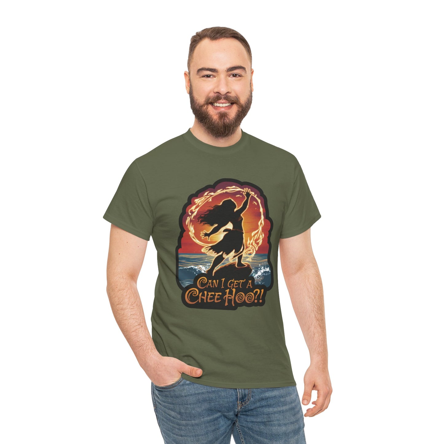 Can I Get a Chee Hoo Shirt – Hawaiian Island Vibes Tee – Hula Dancer Sunset Graphic T-Shirt – Polynesian Luau Party Unisex Top