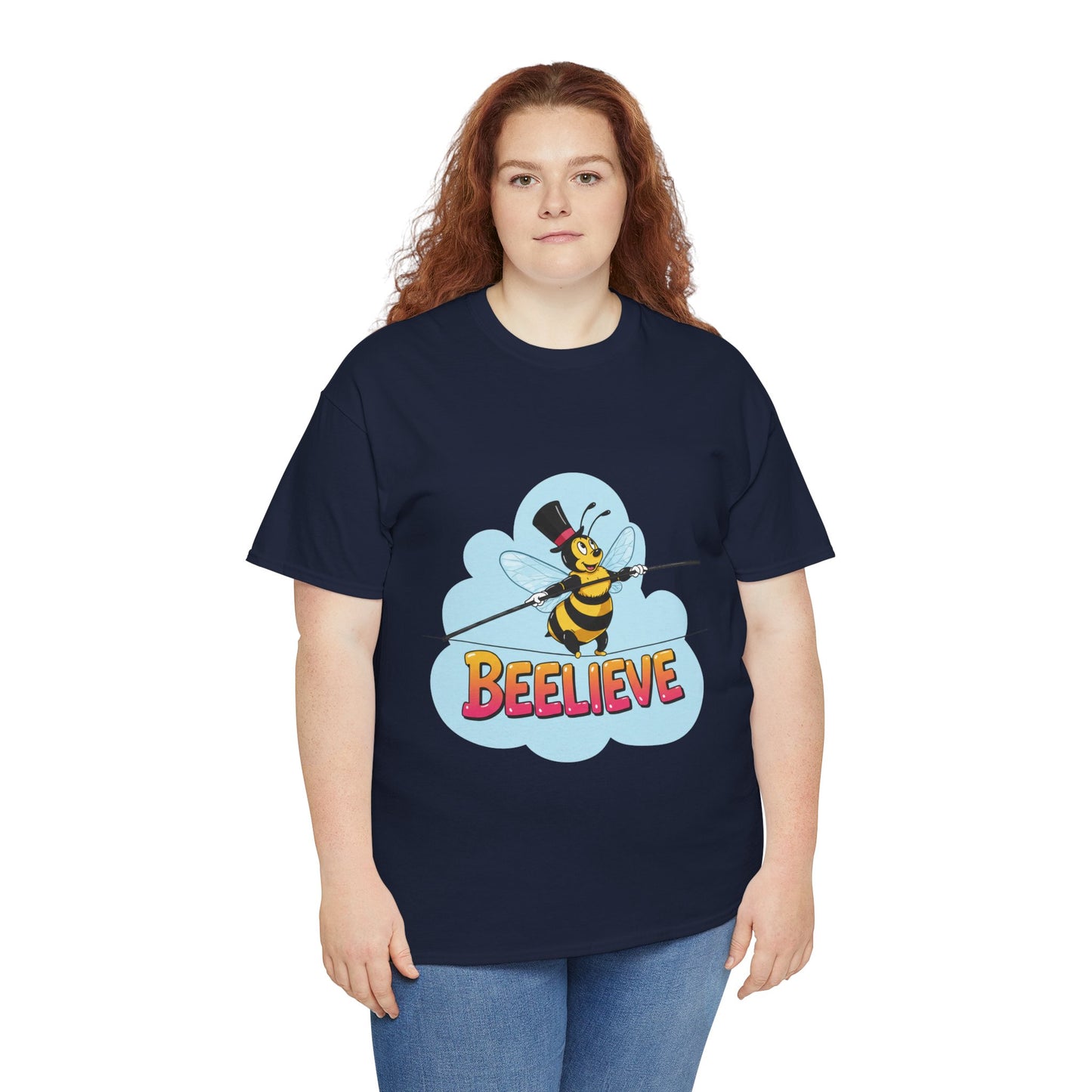 “Beelieve” Bee Pun T‑Shirt | Cute Bee Graphic Tee | Inspirational Pun Shirt | Funny Nature Lover Gift | Bee Belief Positive Vibes Tee