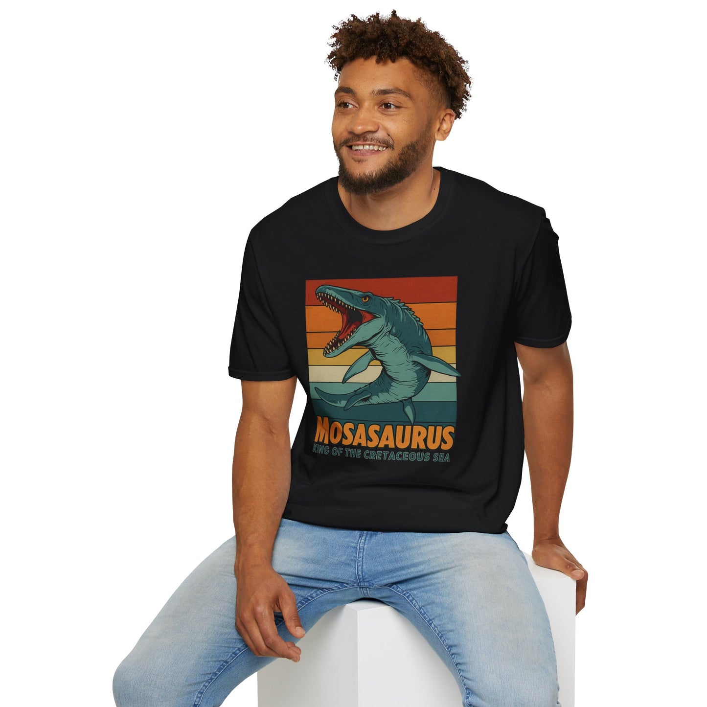 Retro Mosasaurus T-Shirt - Cretaceous Sea Monster Graphic Tee, Dinosaur Lover Gift, Paleontology Birthday, Soft Unisex Jurassic Cotton