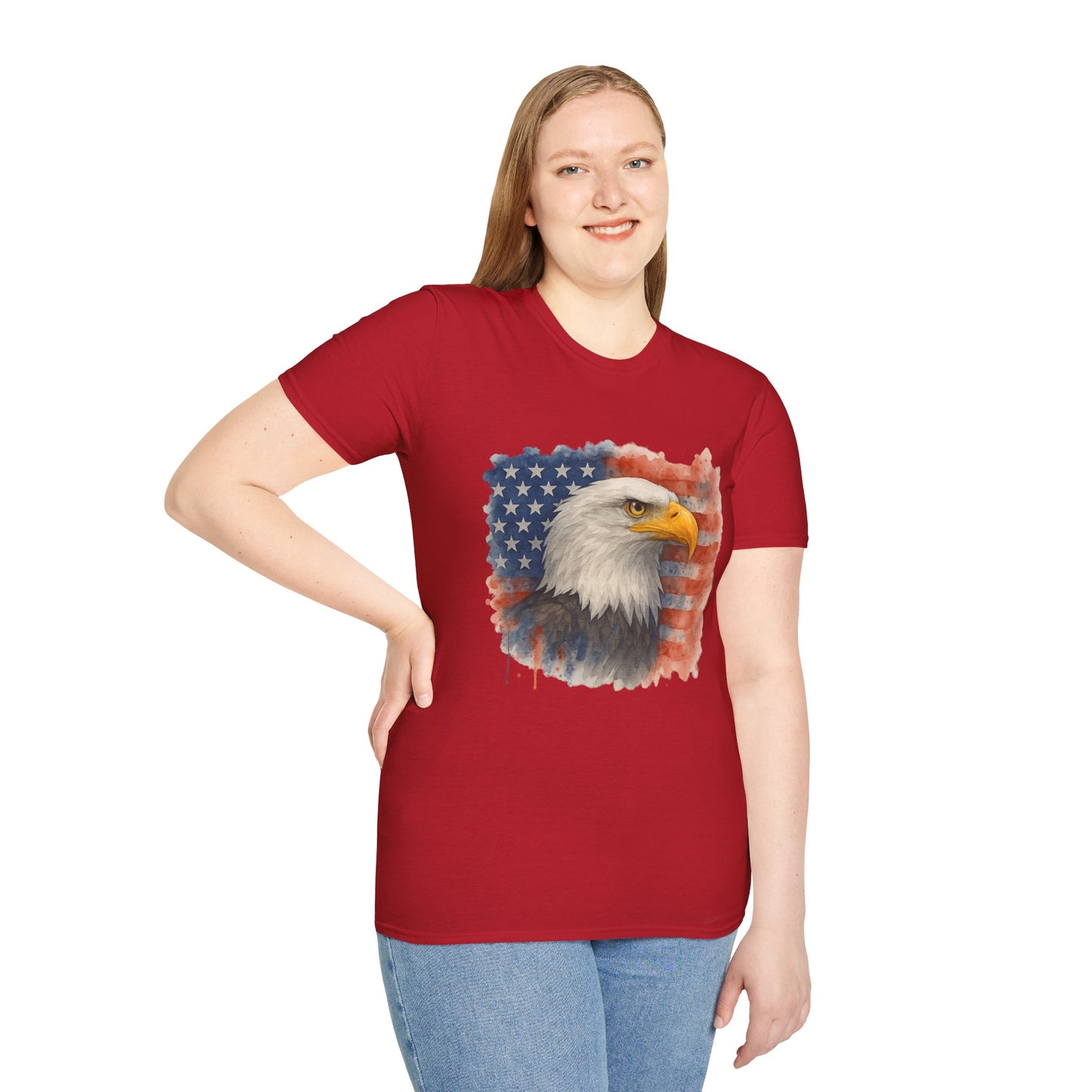 American Eagle & Flag T‑Shirt | Patriotic Graphic Tee | Bald Eagle USA Shirt | 4th of July Tee | Independence Day Apparel