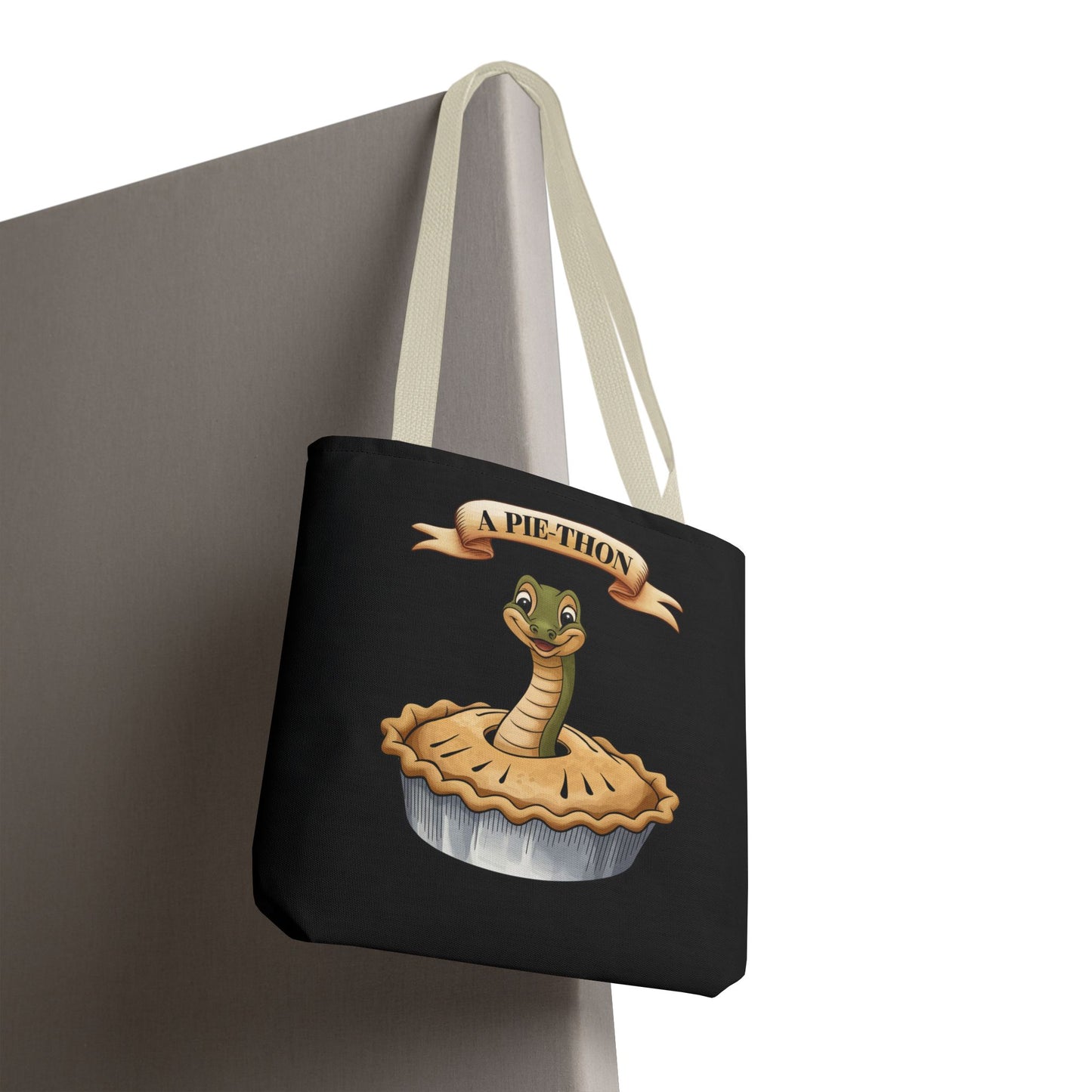 Funny Tote Bag with Snake Joke - Pie-Thon