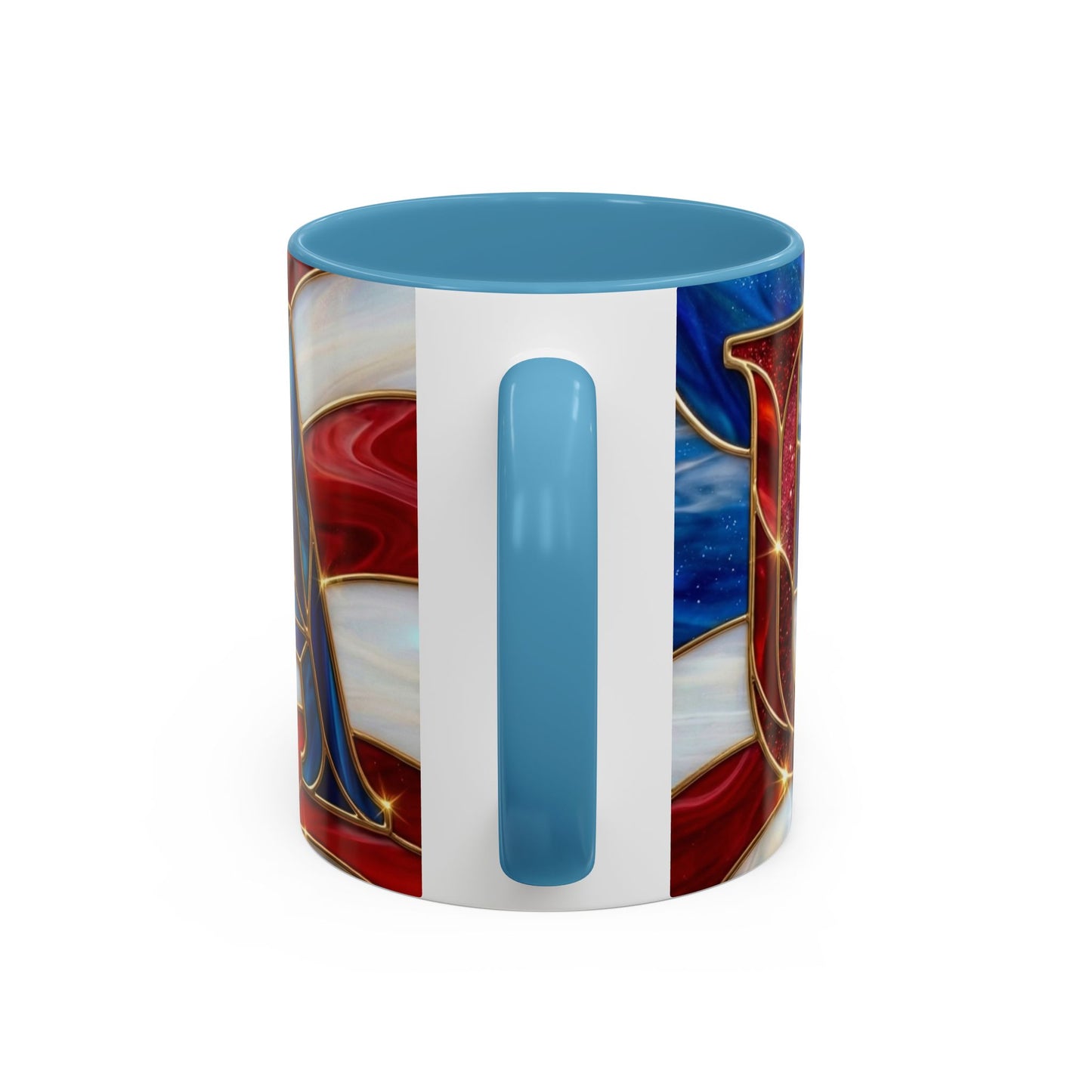 USA Patriotic Coffee Mug, Stained Glass USA Mug, Red White Blue Ceramic Mug, American Flag Style Mug, 11oz 15oz Mug