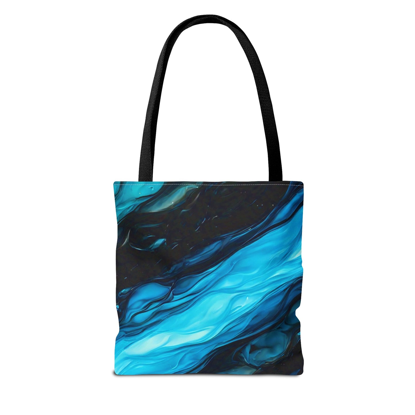 Blue Abstract Swirl Tote Bag – Fluid Art Style Reusable Shopping Bag, Modern Artistic Everyday Carry, Eco-Friendly Gift for Art Lovers