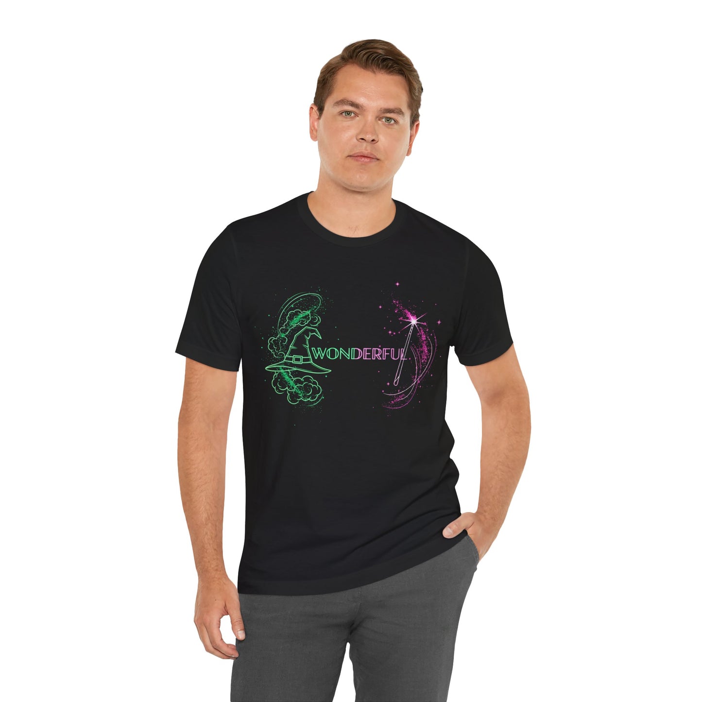 Wonderful Broadway Inspired T-Shirt, Magical Theater Graphic Tee, Green And Pink Sparkle Design, Unisex Gift For Musical Fans And Performers