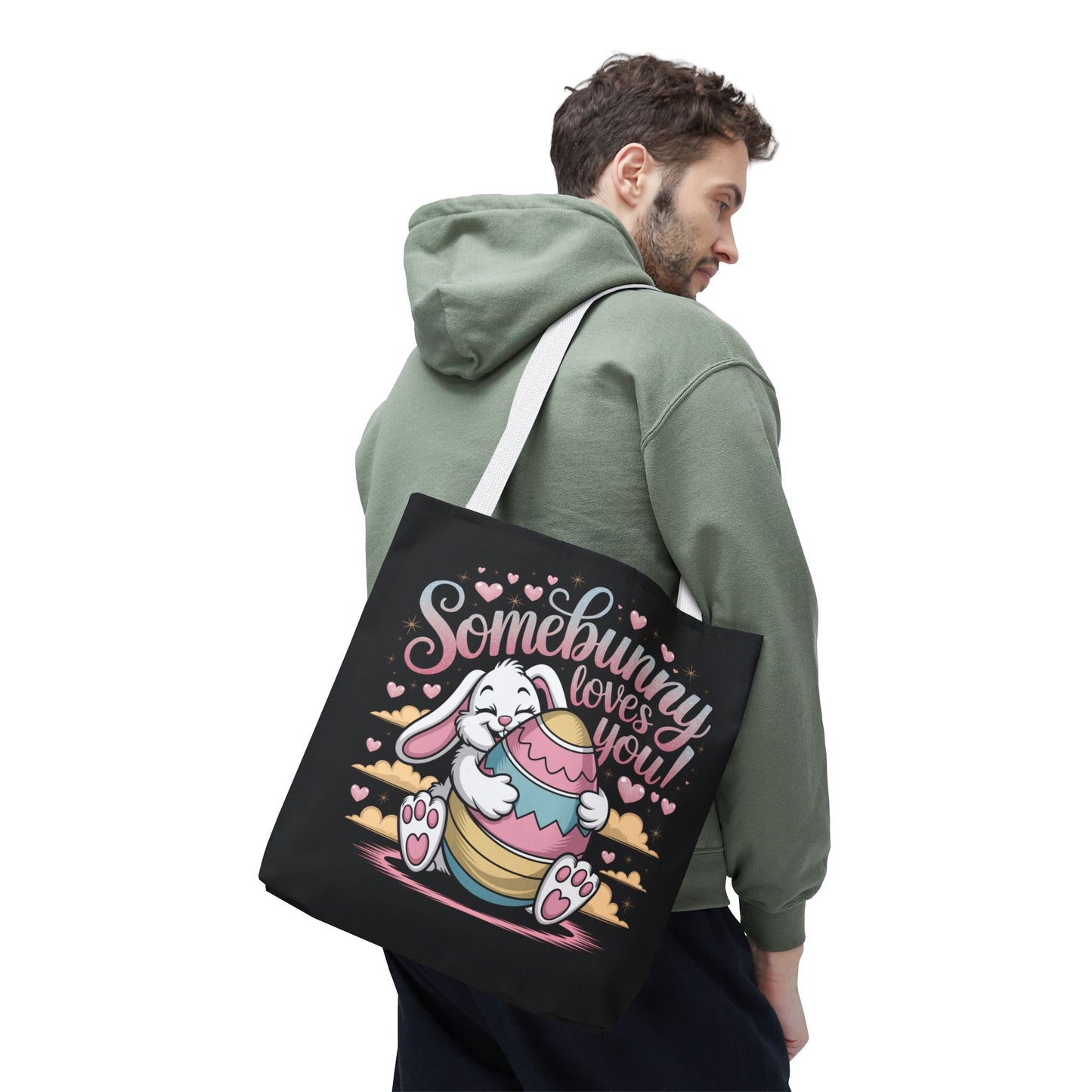 Easter Bunny Tote Bag Somebunny Loves You Easter Bag Bunny