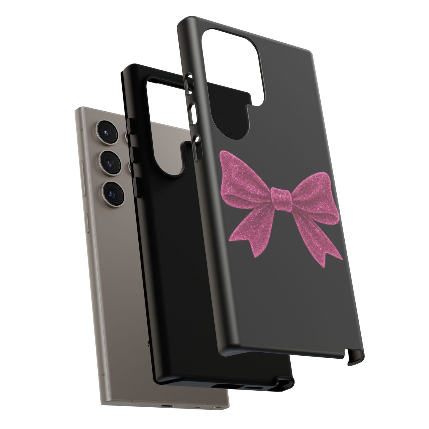 Pink Glitter Bow Samsung Case – Coquette Aesthetic Phone Cover – Girly Glossy Galaxy Case – Cute Soft Girl Tech Accessory – Kawaii Gift Idea