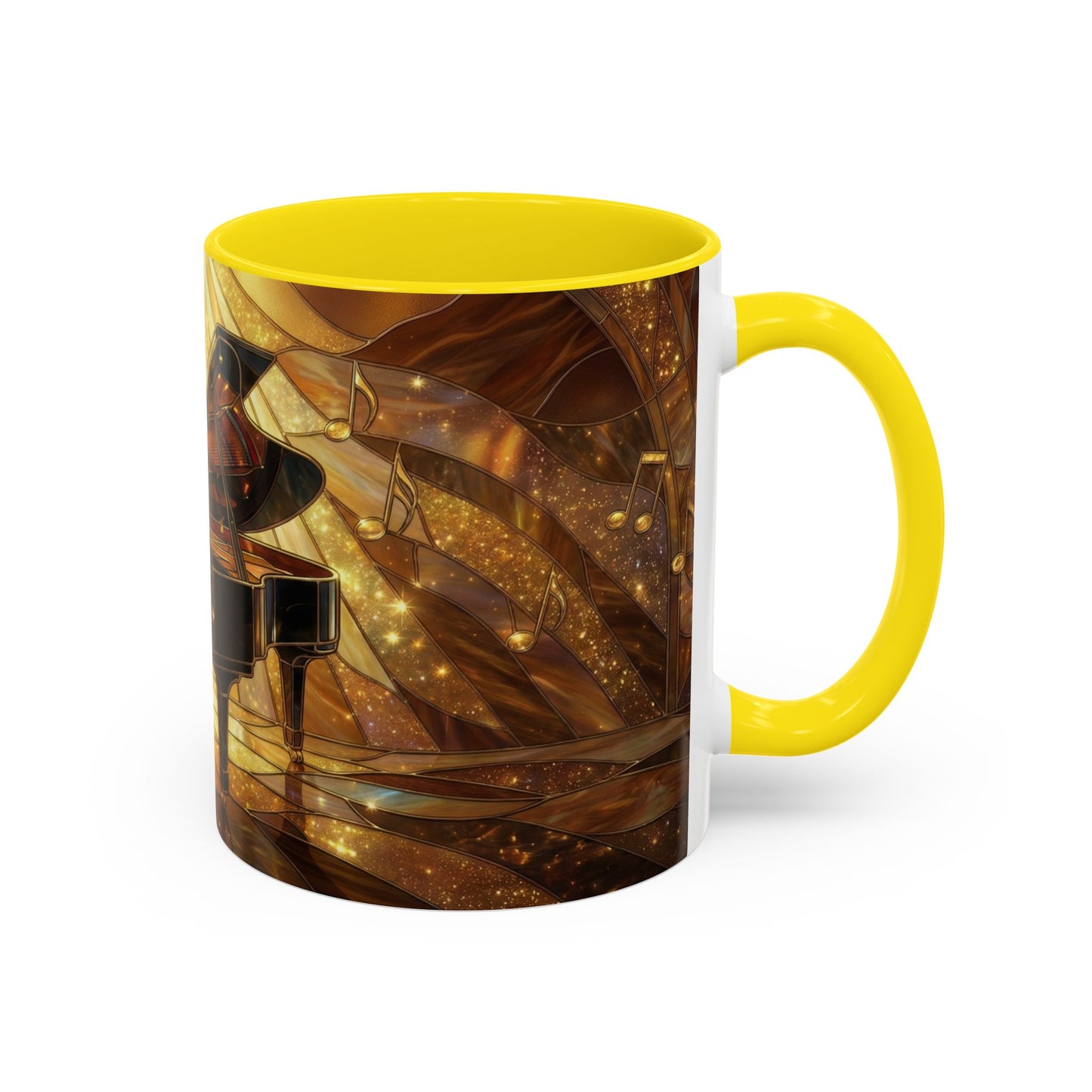 Stained Glass Piano Mug, Grand Piano Coffee Mug, Music Lover Gift Mug, Musician Art Mug, Classical Music Gift, Piano Lover Cup