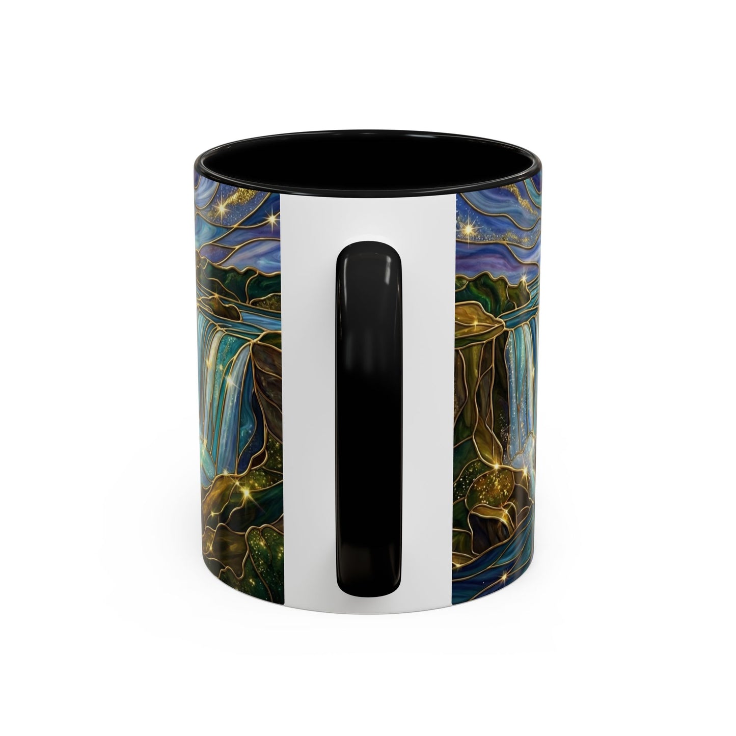 Faux Stained Glass Niagara Falls Mug, Waterfall Coffee Cup, Canada Souvenir Gift, Upstate New York Travel Memento, Nature Lover Tea Cup