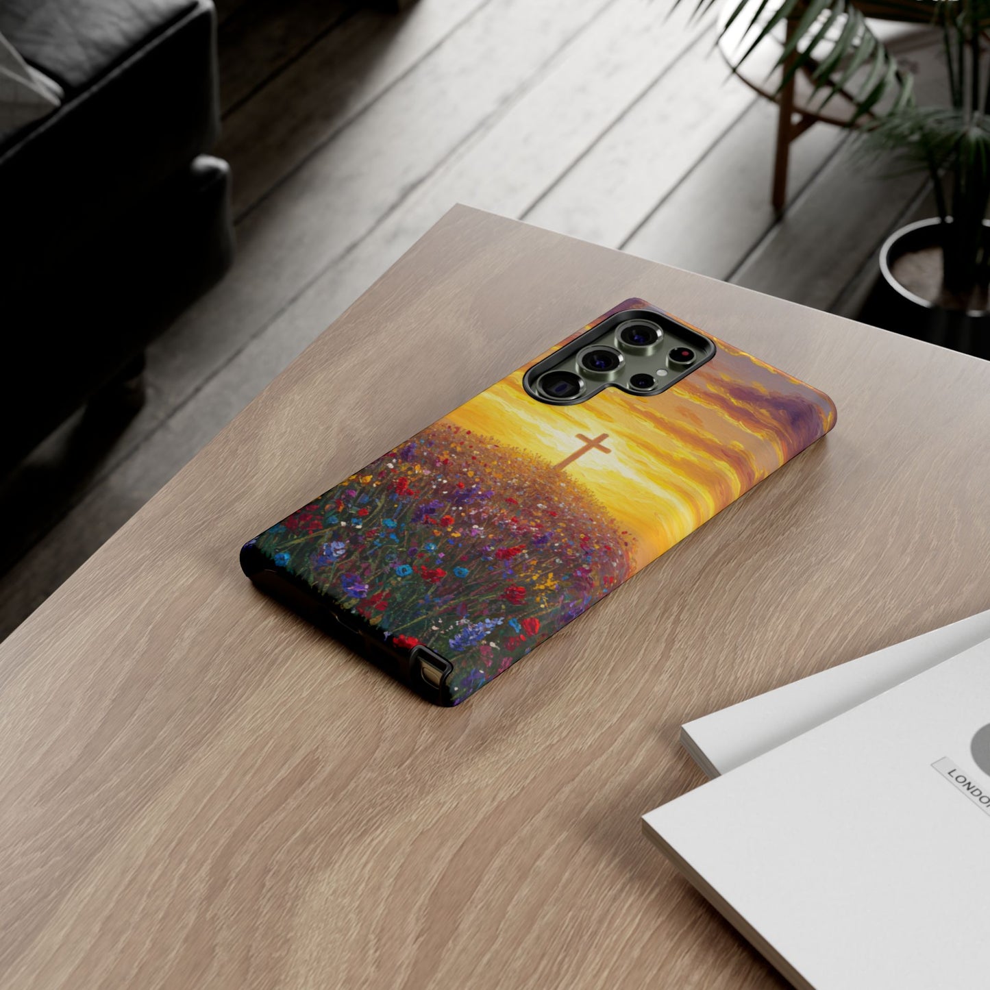 Samsung Phone Case - Monet Style Cross Christian Phone Case Spiritual Case Inspirational Samsung Case