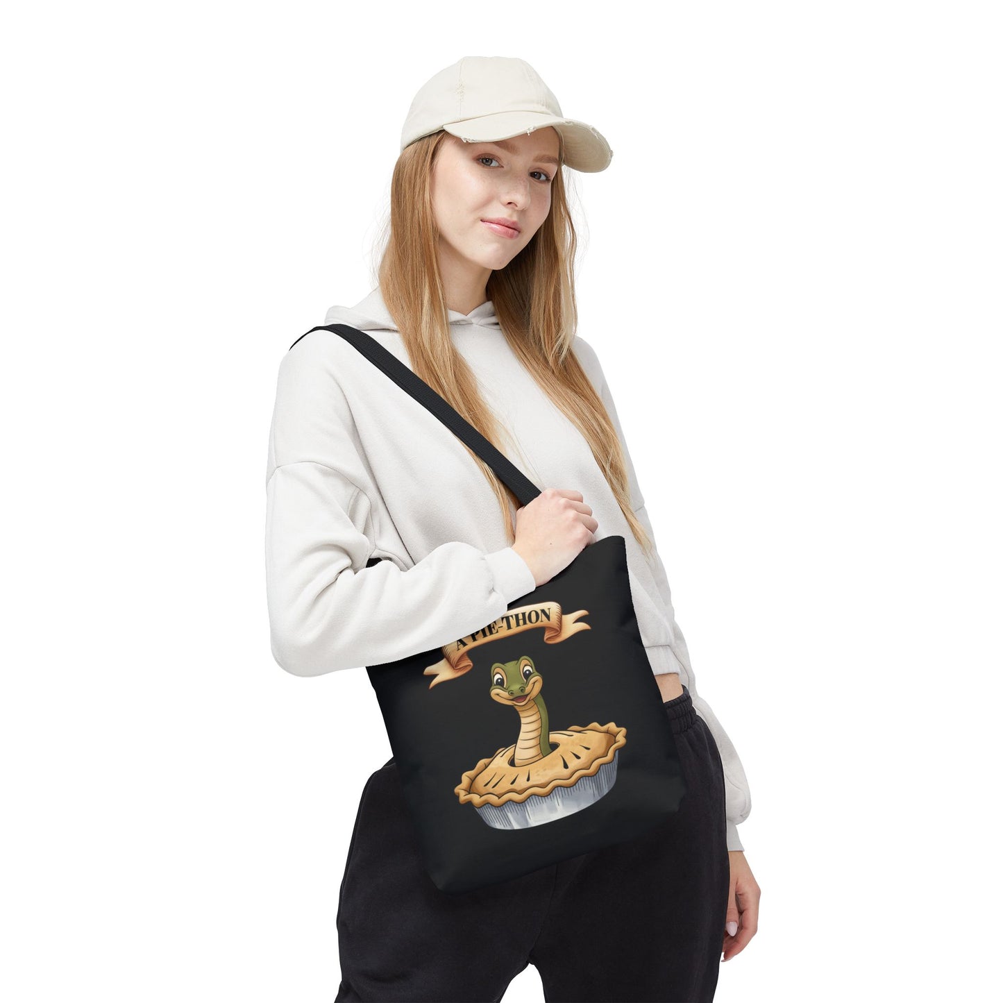 Funny Tote Bag with Snake Joke - Pie-Thon