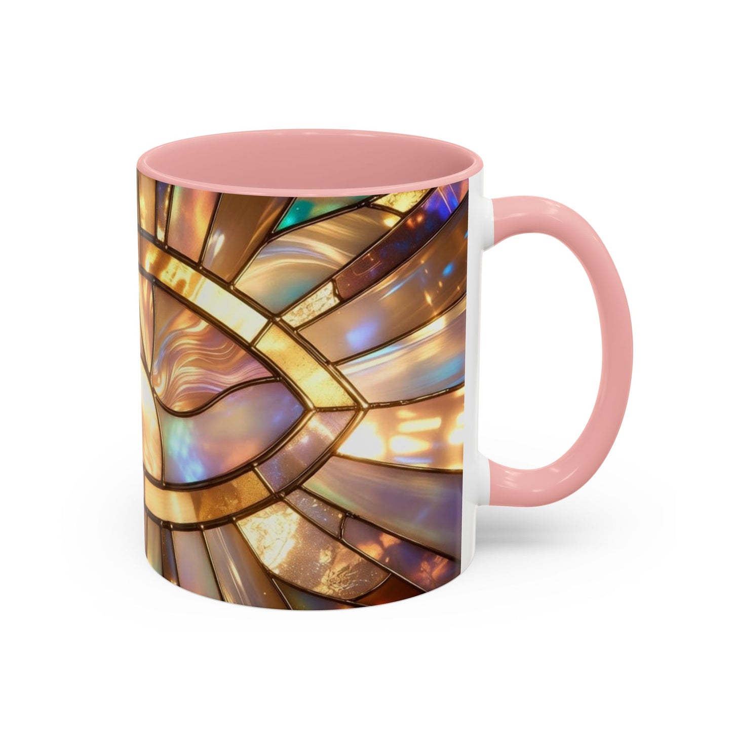 Stained Glass Ichthys Mug, Jesus Fish Christian Coffee Cup, Religious Art Mug, Faith Gift For Women, Inspirational Stained Glass Christian Symbol Design