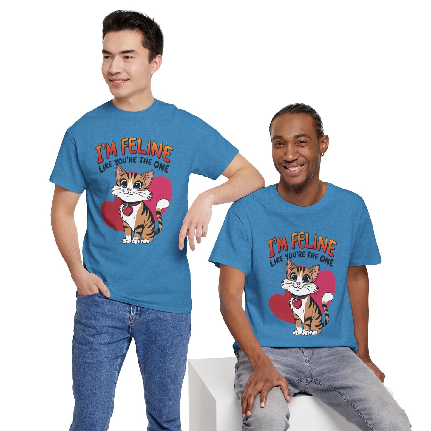 I’m Feline Like You’re The One Shirt, Cute Cat Valentine Tee, Funny Cat Love Graphic TShirt, Romantic Gift For Her Him, Cat Pun Shirt