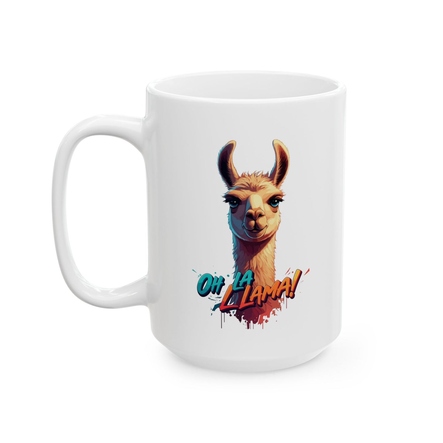 Oh La Llama Mug – Cute Llama Coffee Cup 11 oz & 15 oz Ceramic | Funny Animal Gift For Llama Lover Kitchen Decor