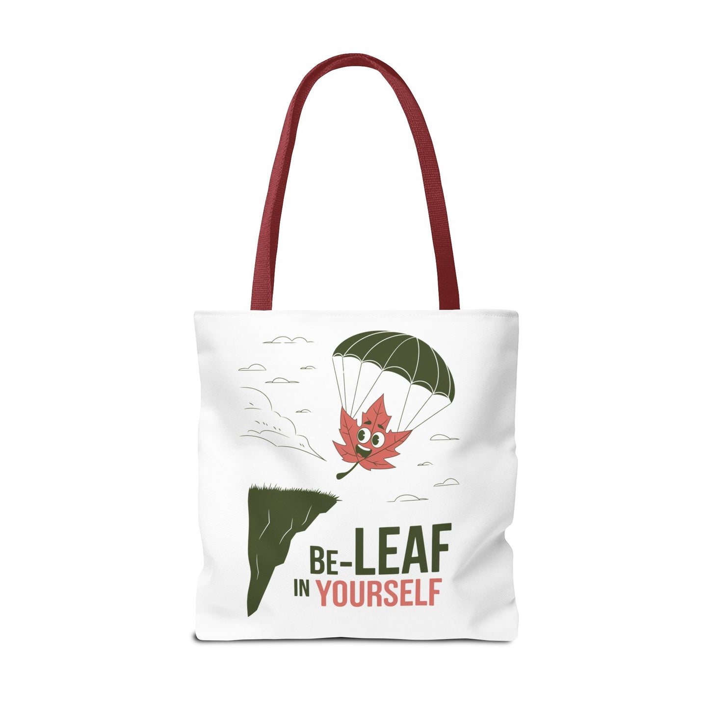 Tote Bag - Be-Leaf In Yourself Pun Design