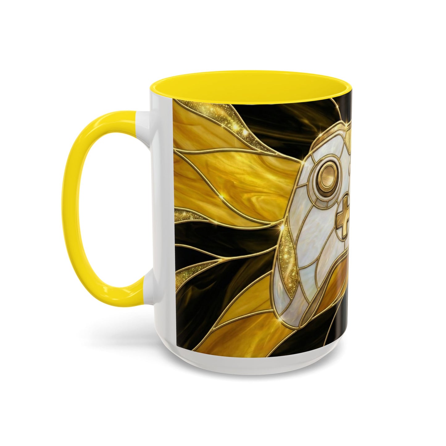 Stained Glass Gamer Mug, Gold Controller Coffee Cup, Video Game Gifts for Him, Gamer Boyfriend Gift, Teen Boy Gaming Mug, Desk Decor