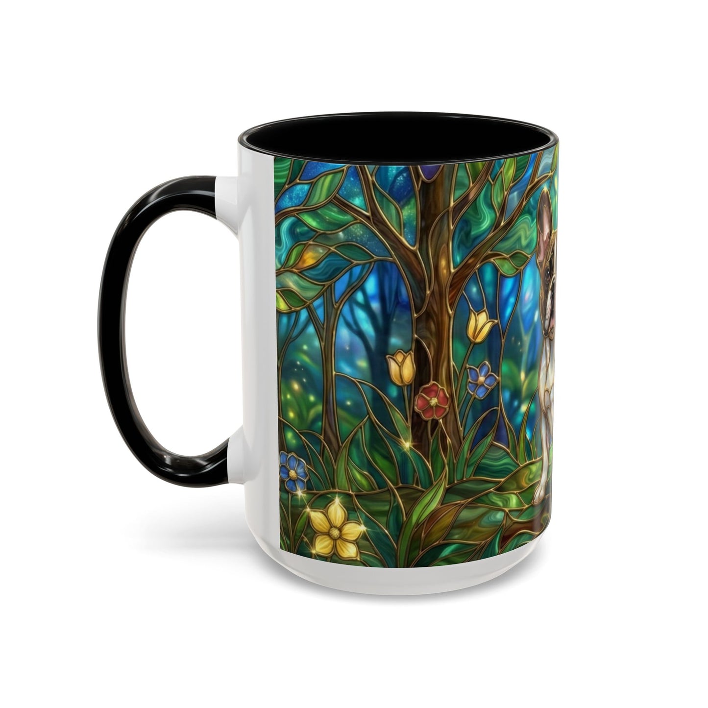 Stained Glass French Bulldog Mug, Frenchie Coffee Mug, Colorful French Bulldog Art Cup, Dog Mom Gift, Pet Lover Mug, Unique Frenchie Gift