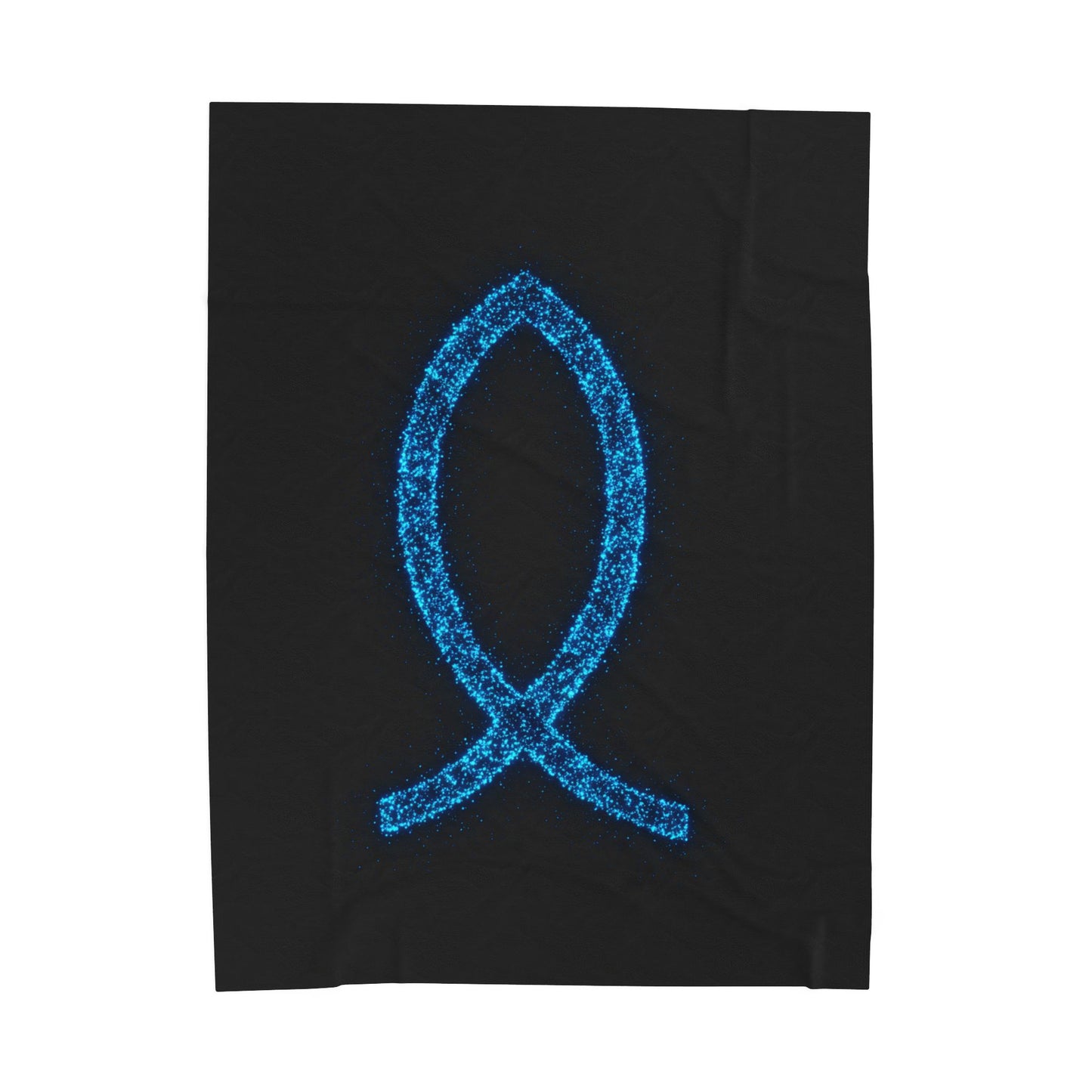 Cozy Velveteen Plush Blanket with Sparkling Blue Fish Design