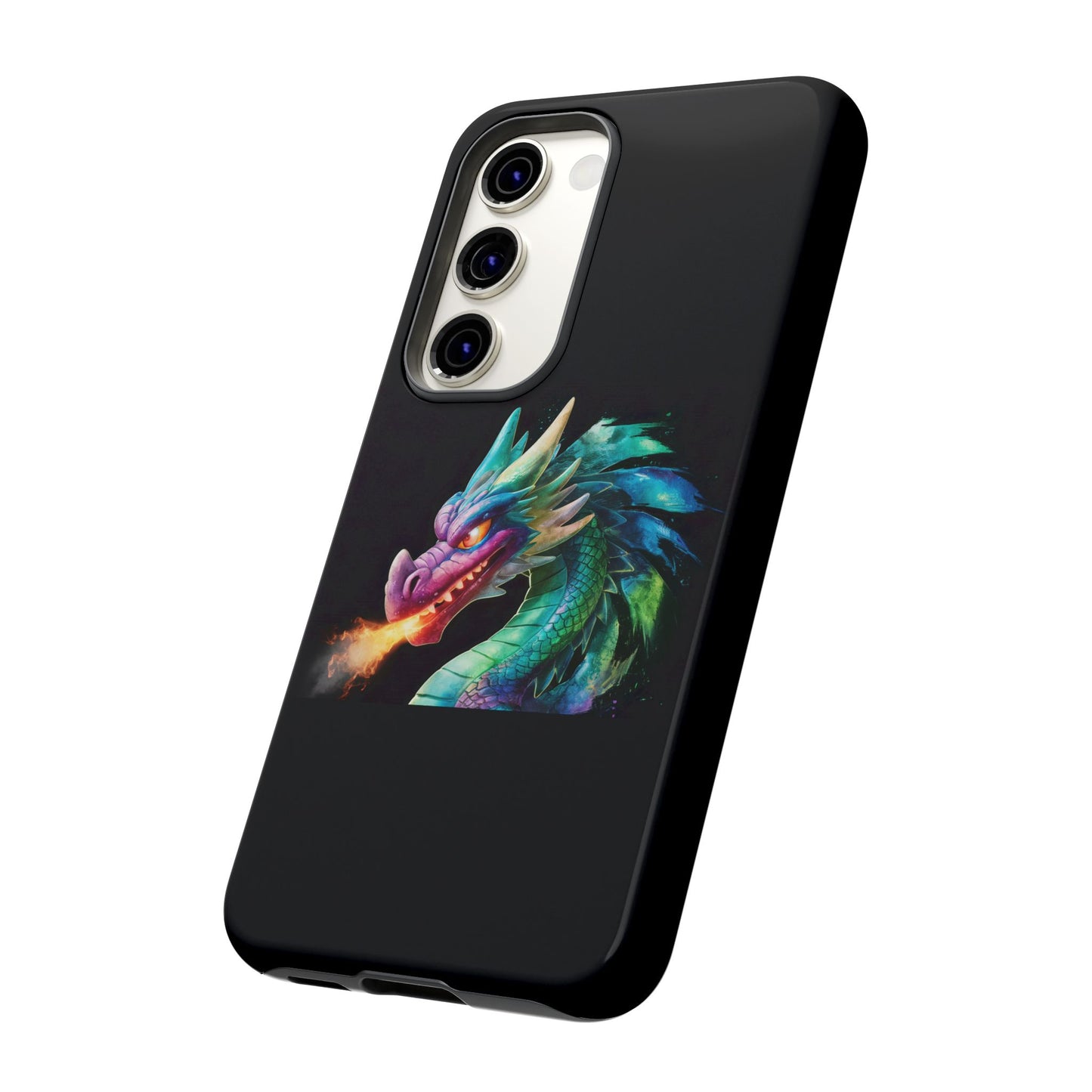 Fire-Breathing Dragon Samsung Case - Tough Fantasy Art Cover - Dark Academia Aesthetic Geek Gift for Galaxy S23/S24/S25/Ultra