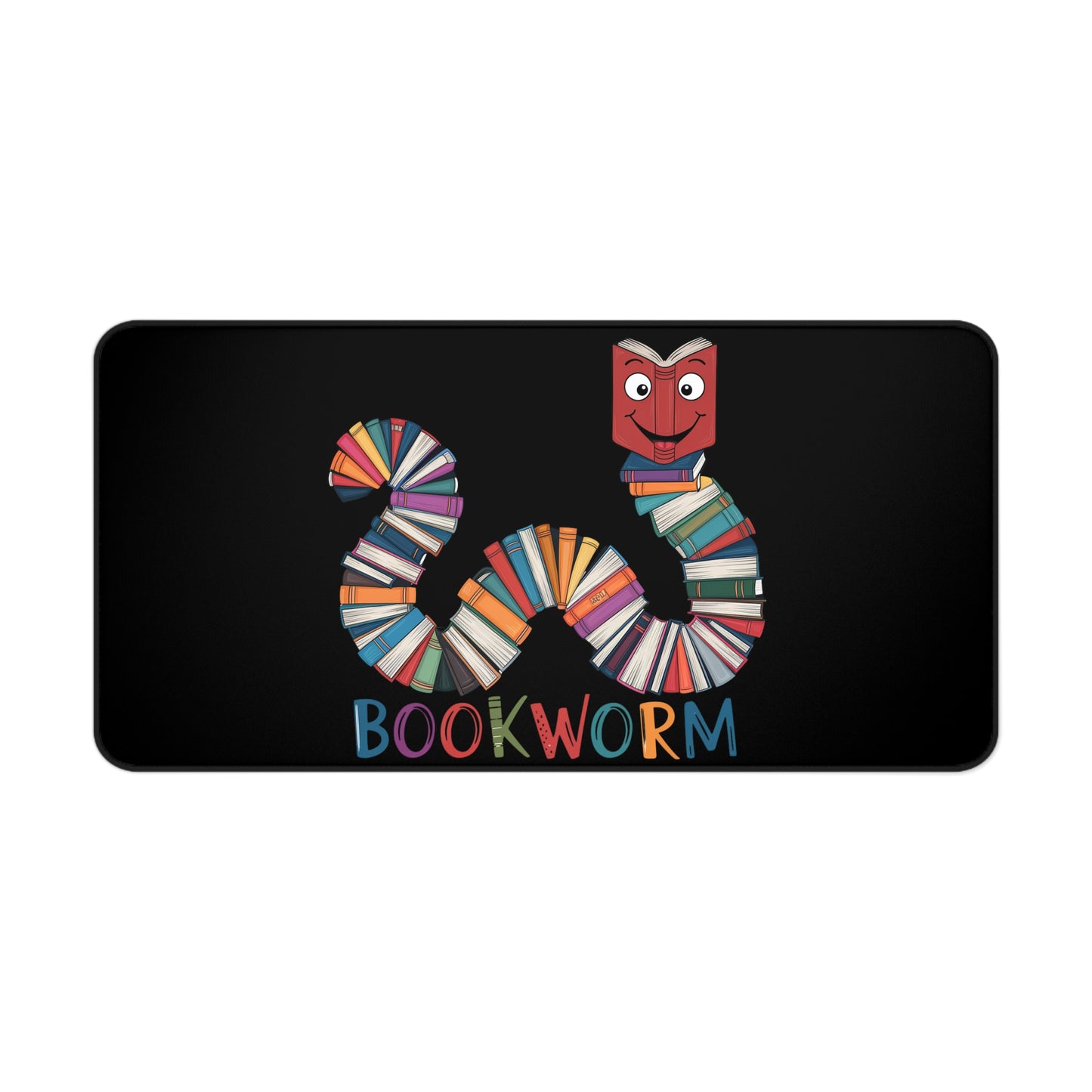 Desk Mat Mouse Pad Bookworm Fun Design