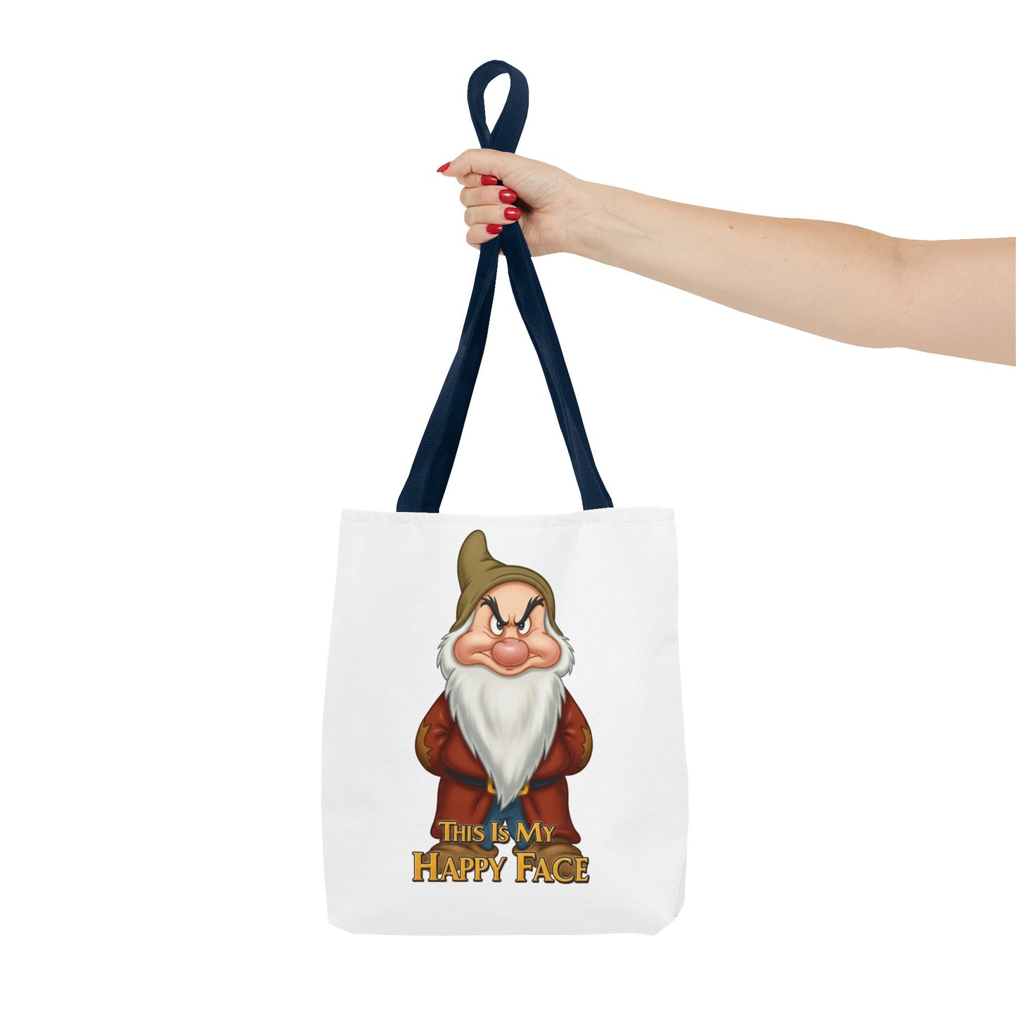 Grumpy Dwarf Tote Bag - "This Is My Happy Face"