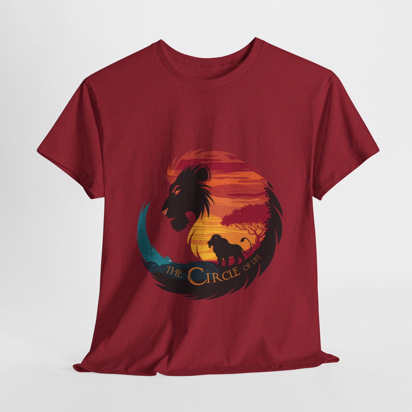 The Circle of Life Lion Shirt – Sunset Safari Wildlife Graphic Tee – Inspirational Nature T-Shirt for Animal Lovers & Adventure Fans