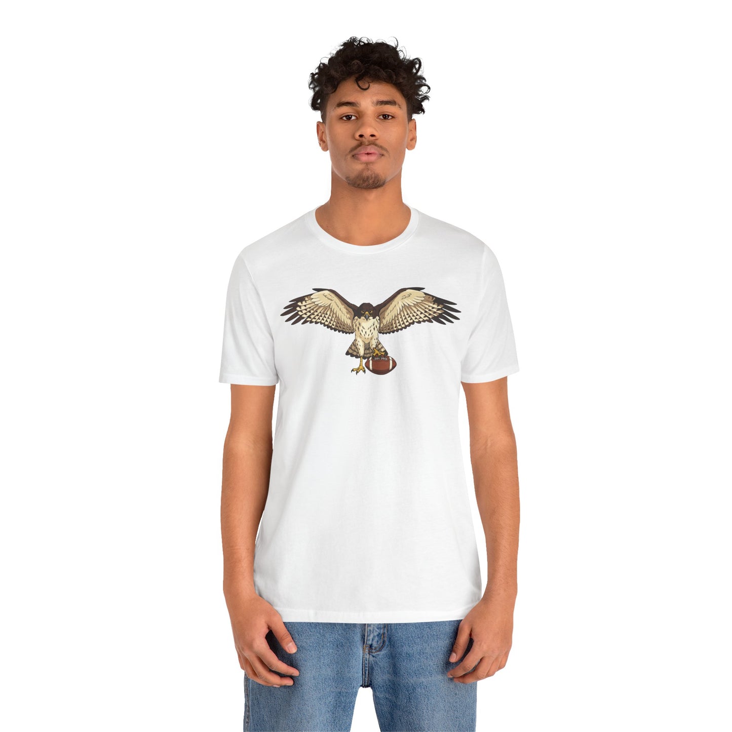 Hawk Football Shirt, Hawk Holding Football T Shirt, Football Mascot Tee, Bird Of Prey Shirt, Sports Fan Gift, Game Day Hawk Tee