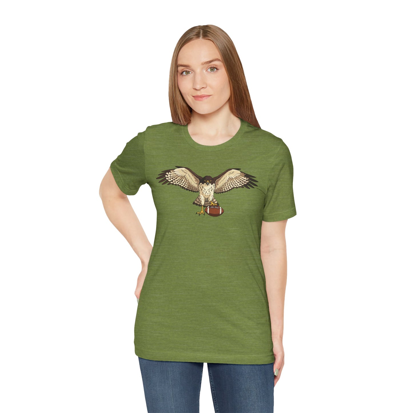 Hawk Football Shirt, Hawk Holding Football T Shirt, Football Mascot Tee, Bird Of Prey Shirt, Sports Fan Gift, Game Day Hawk Tee