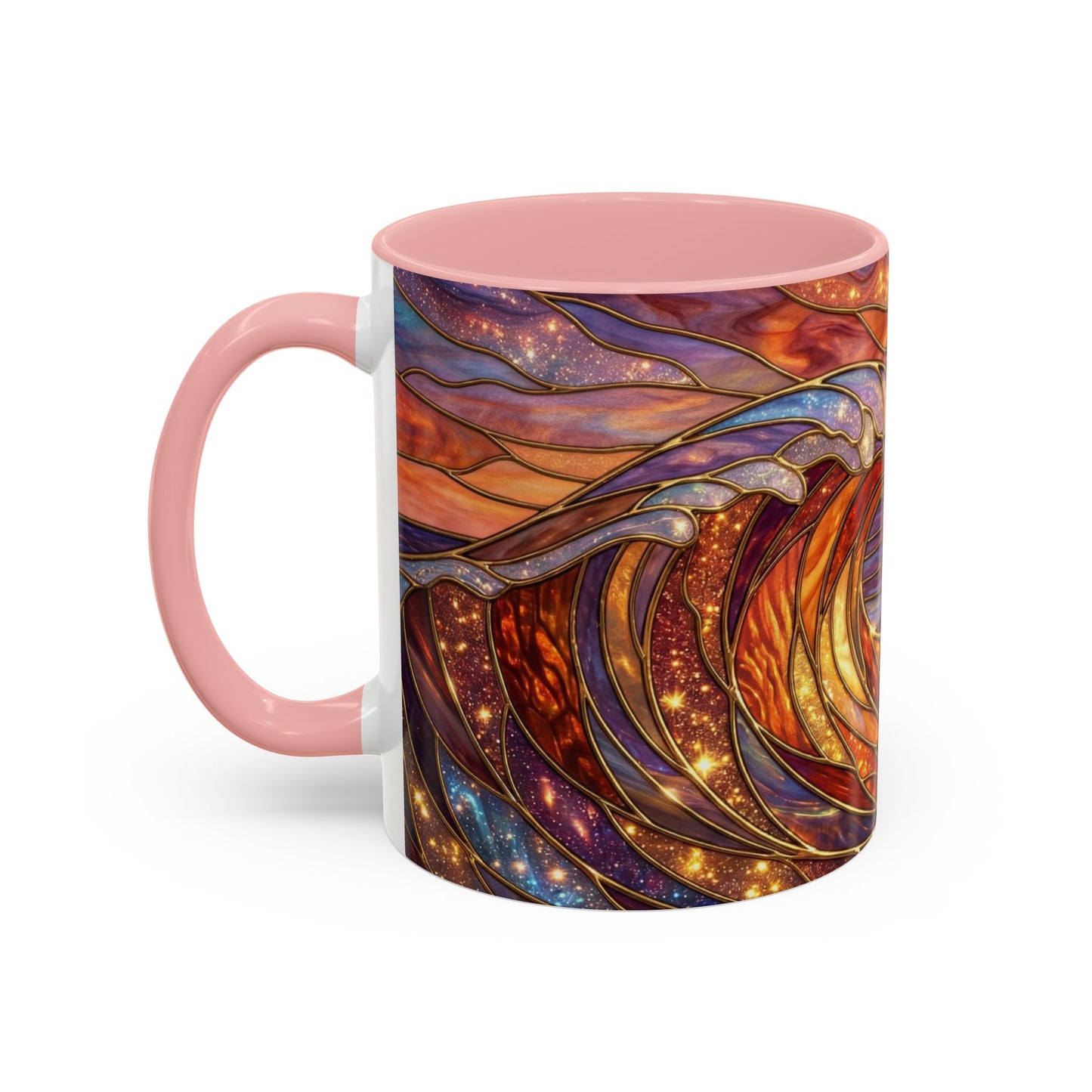 Stained Glass Wave Mug, Ocean Sunset Coffee Cup, Vibrant Beach Art, Sea Lover Gift, Mosaic Tea Cup, Summer Kitchen Decor, Nature Drinkware