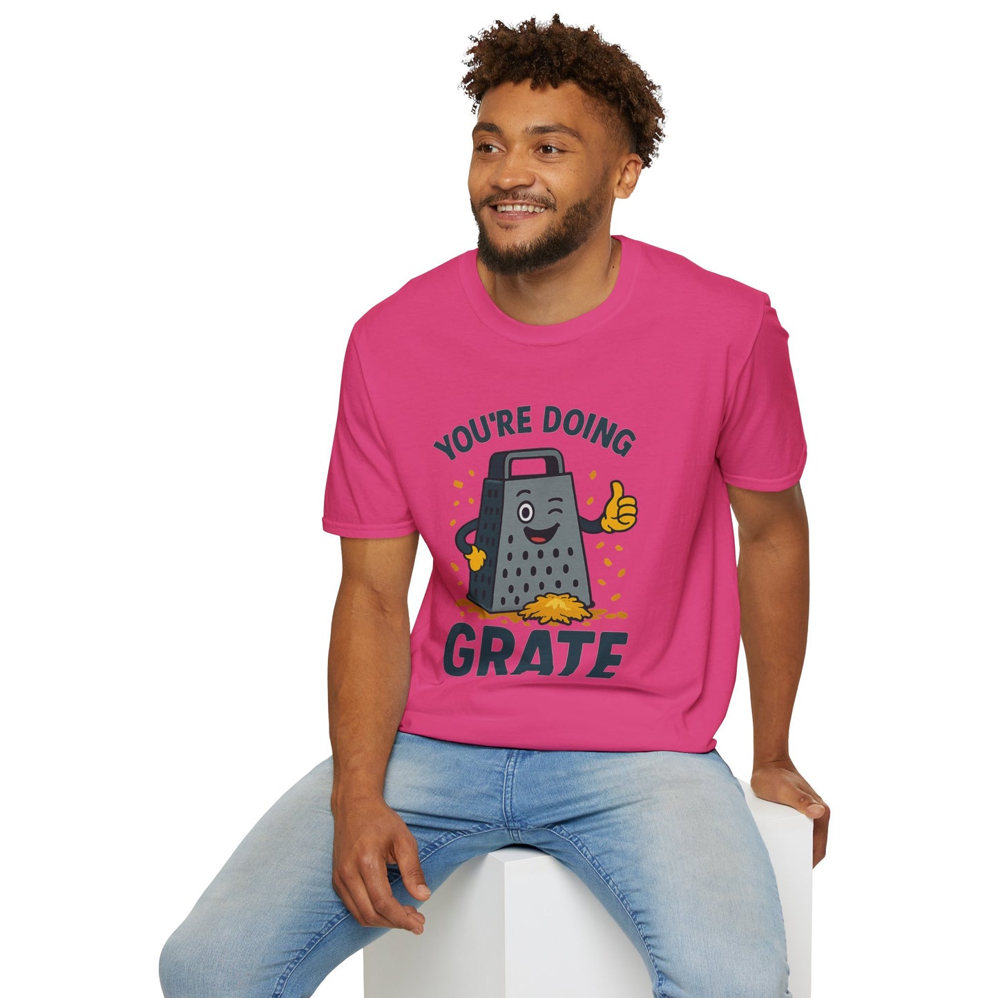 You’re Doing Grate Funny Cheese Grater Pun T-Shirt | Cute Kitchen Humor Graphic Tee | Encouragement Gift for Food & Pun Lovers