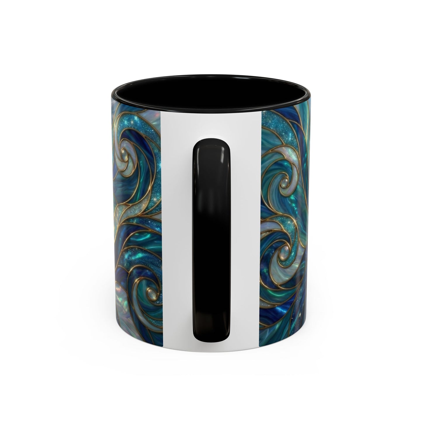 Orca Whale Coffee Mug, Ocean Art Mug, Stained Glass Whale Design, Marine Life Gift, Ceramic Coffee Cup, 11oz 15oz Waves Mug, Coastal Decor