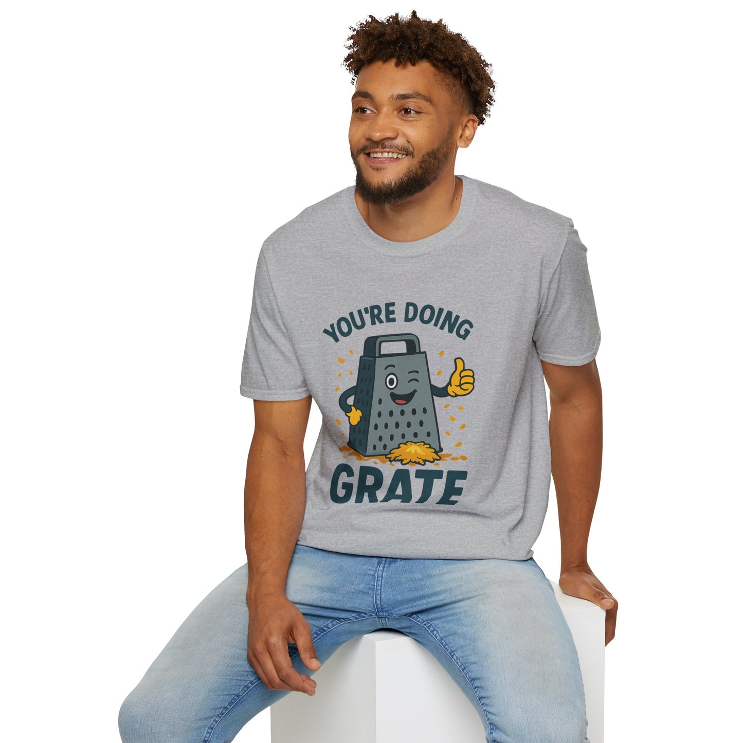 You’re Doing Grate Funny Cheese Grater Pun T-Shirt | Cute Kitchen Humor Graphic Tee | Encouragement Gift for Food & Pun Lovers