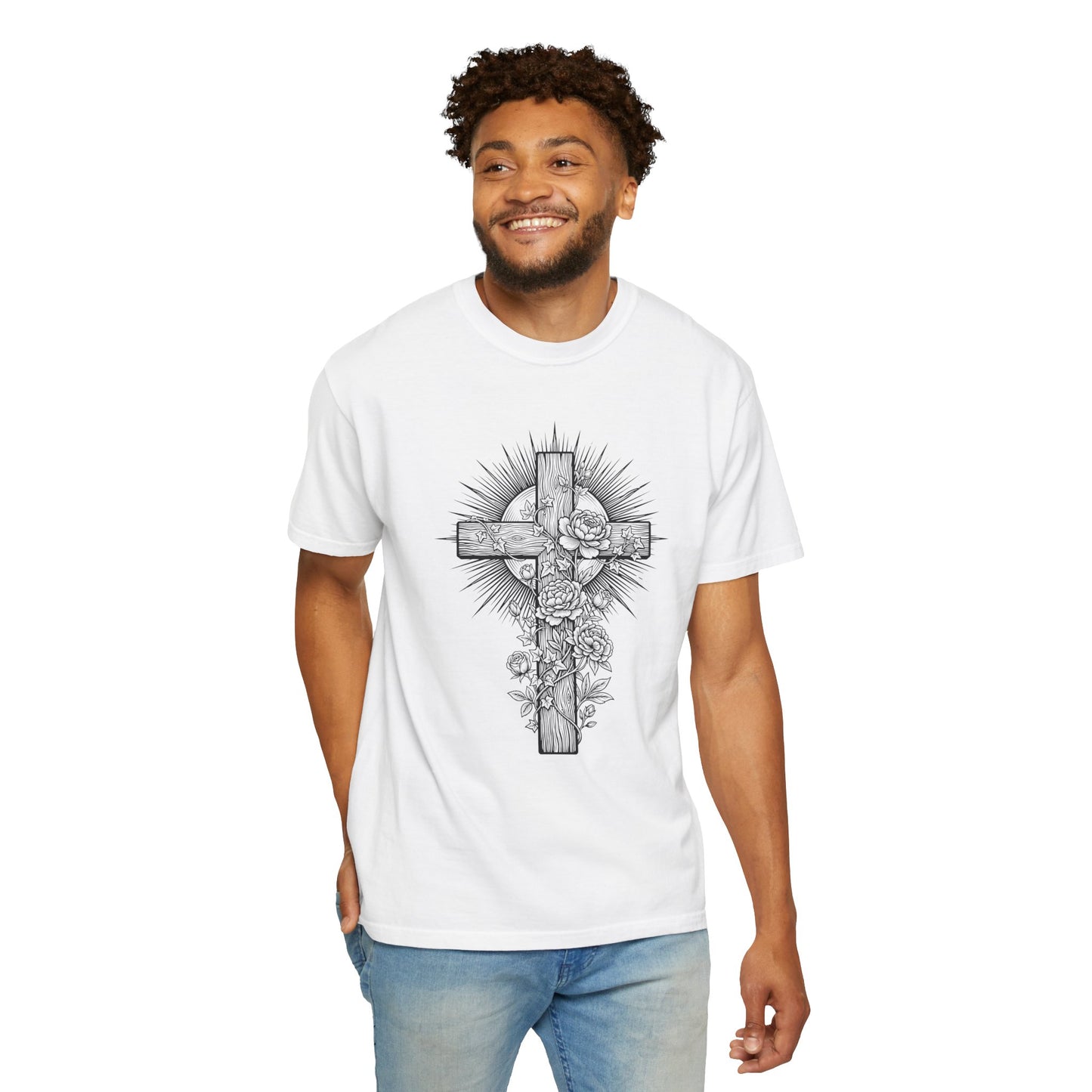 Christian Floral Cross Shirt, Boho Faith T-Shirt, Religious Botanical Tee, Wildflower Jesus Shirt, Easter Apparel, Christian Gifts