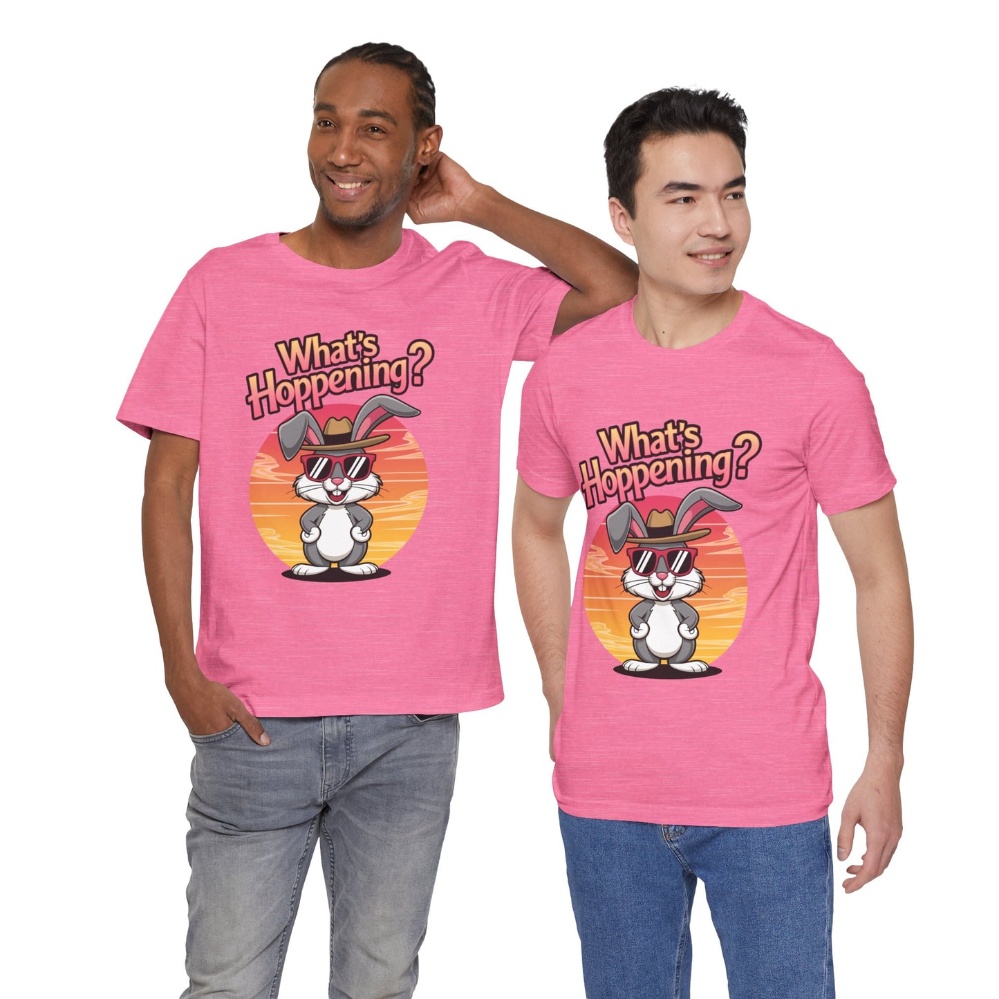 What’s Hoppening Funny Bunny Shirt – Cute Rabbit Pun T-Shirt – Sunset Graphic Tee for Animal Lovers, Easter, and Pun Enthusiasts