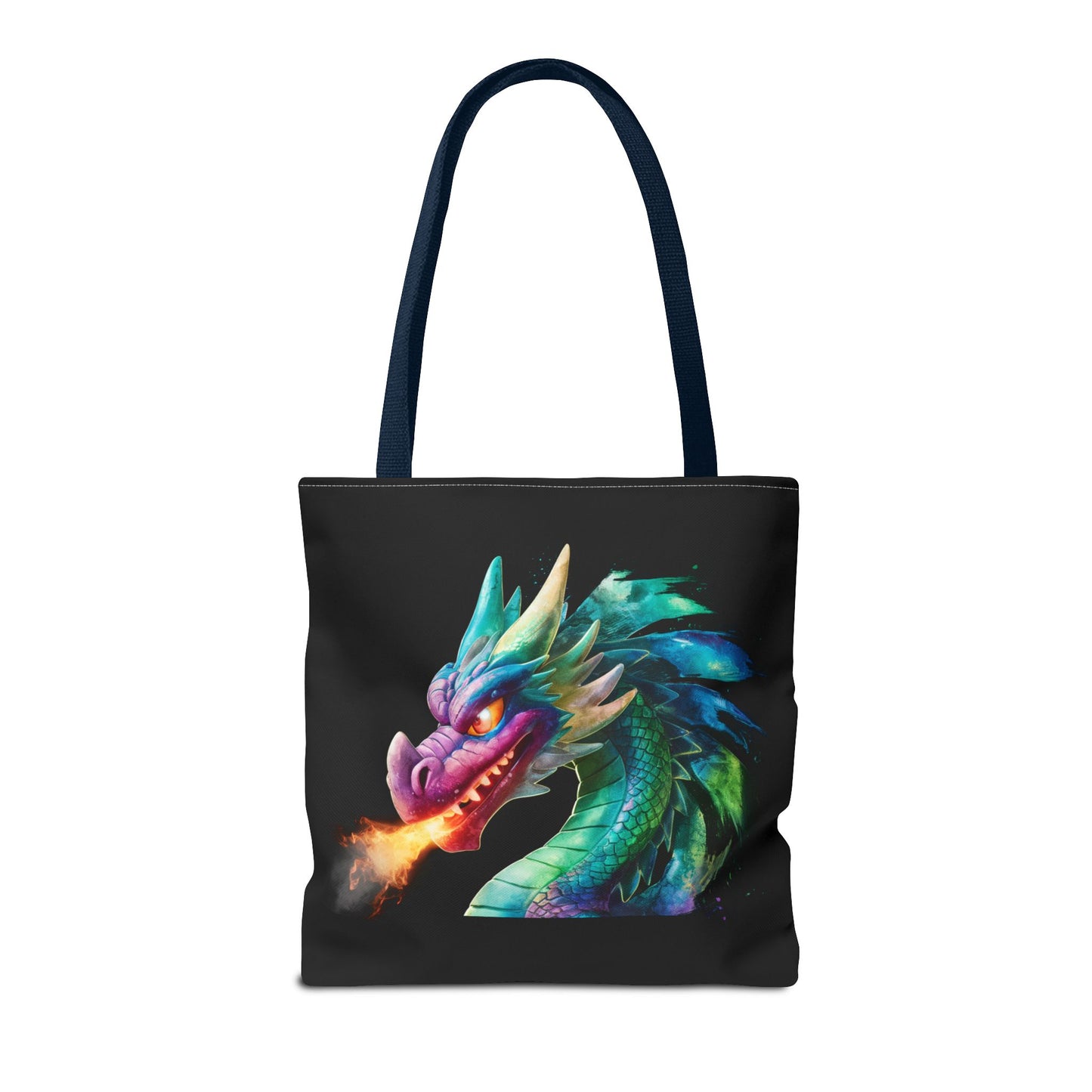 Double-Sided Fierce Dragon Canvas Tote - Colorful Fire-Breathing Fantasy, Eco Reusable Bag, Gift for Dragon Lover