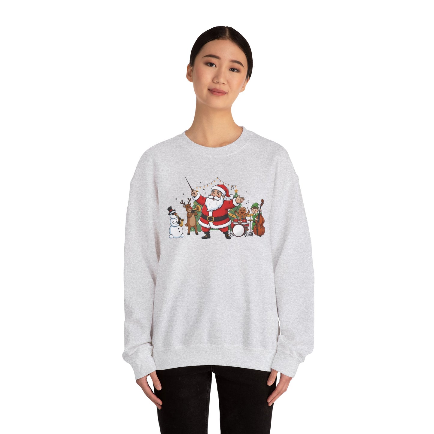 Santa’s Christmas Band Sweatshirt | Funny Holiday Crewneck | Festive Unisex Christmas Sweater | Cozy Winter Gift