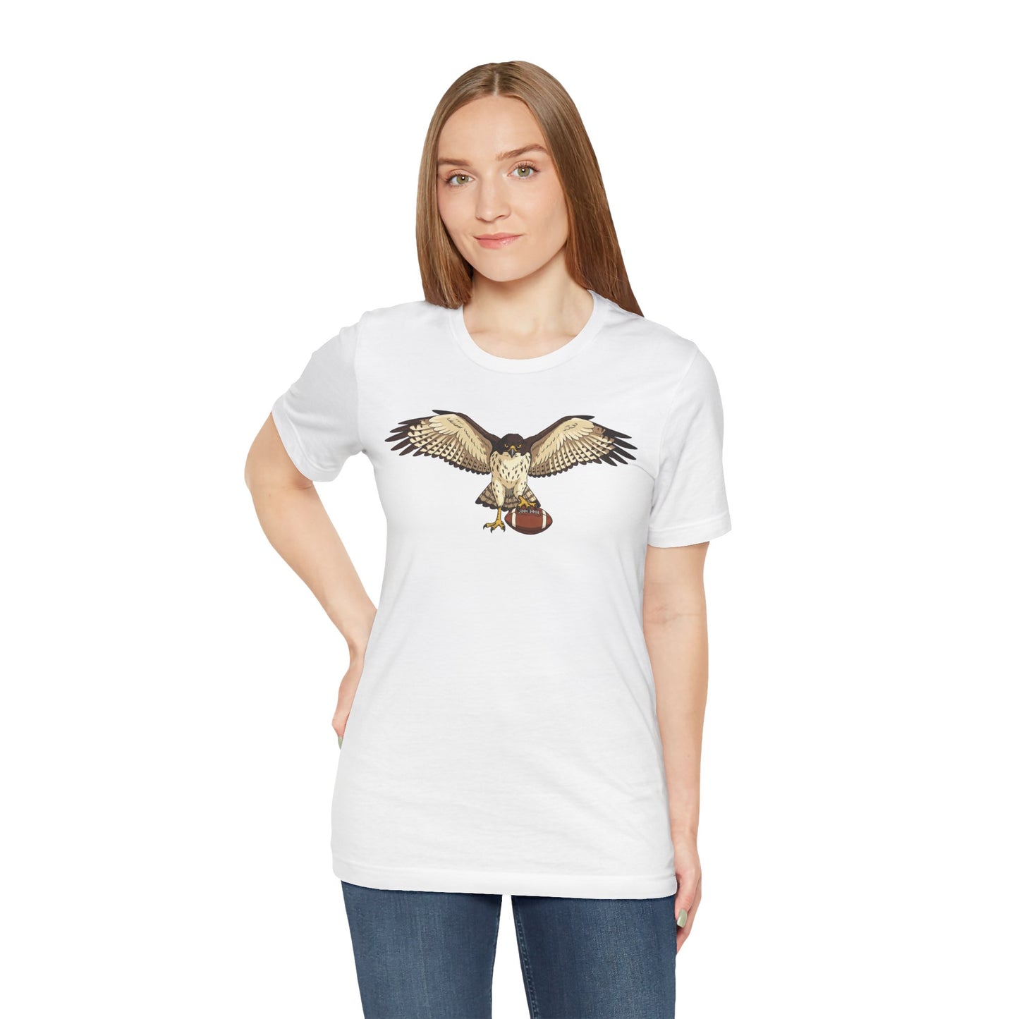 Hawk Football Shirt, Hawk Holding Football T Shirt, Football Mascot Tee, Bird Of Prey Shirt, Sports Fan Gift, Game Day Hawk Tee