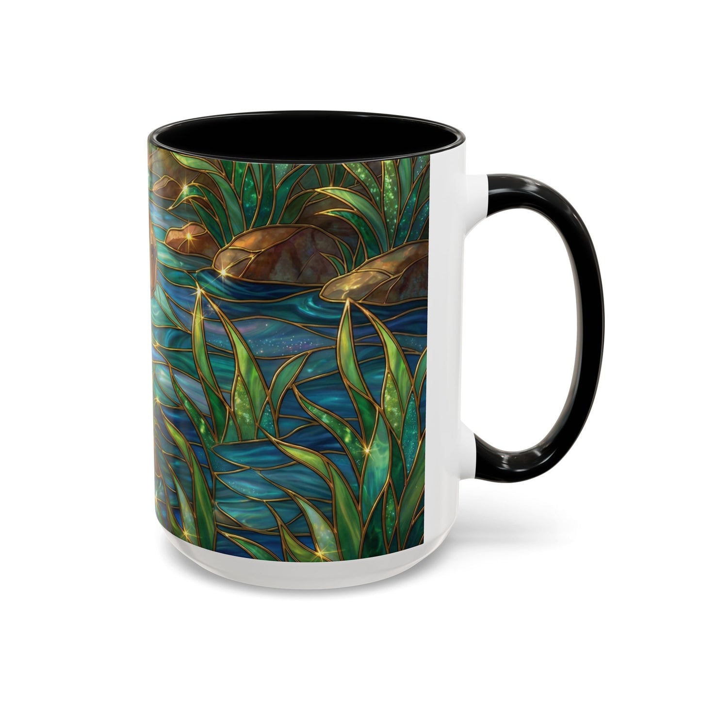 Capybara Coffee Mug, Stained Glass Capybara Mug, Cute Animal Art Mug, Nature Lover Gift, Unique Ceramic Coffee Cup, 11oz 15oz Wildlife Mug