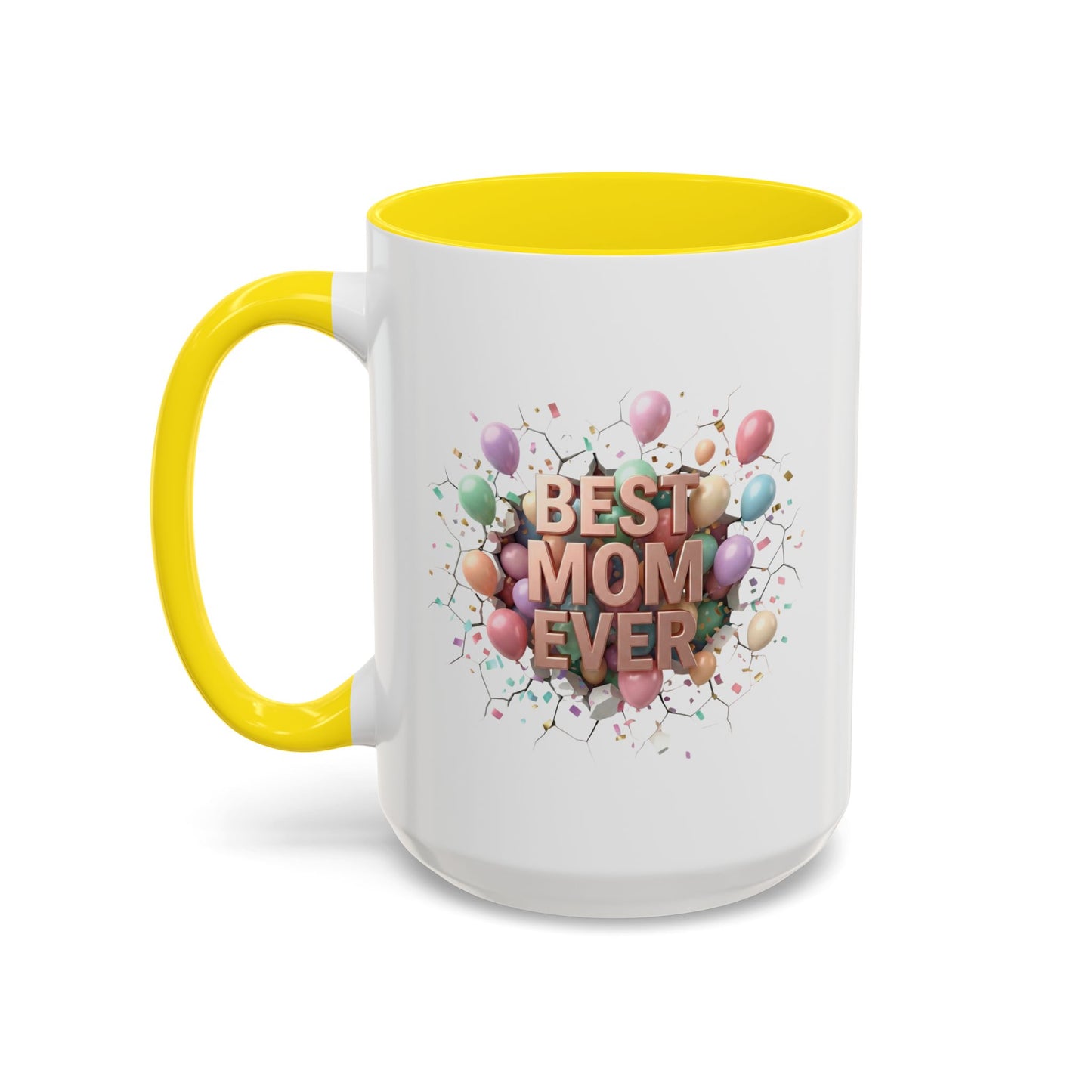 Personalized Mom Mug, Best Mom Ever Gift, Custom Name Coffee Cup, 3D Balloon Design, Mothers Day Gift, New Mom Gift 2025, Custom Mug