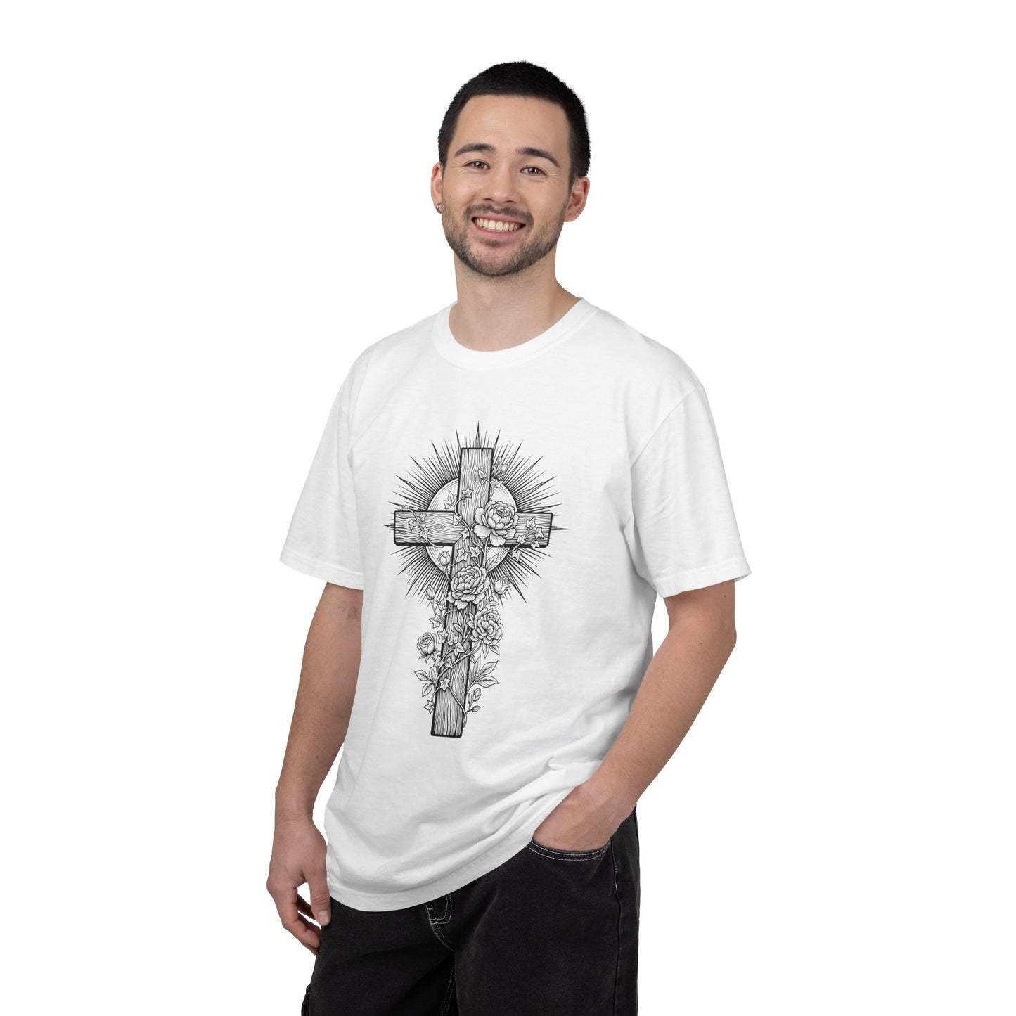 Christian Floral Cross Shirt, Boho Faith T-Shirt, Religious Botanical Tee, Wildflower Jesus Shirt, Easter Apparel, Christian Gifts