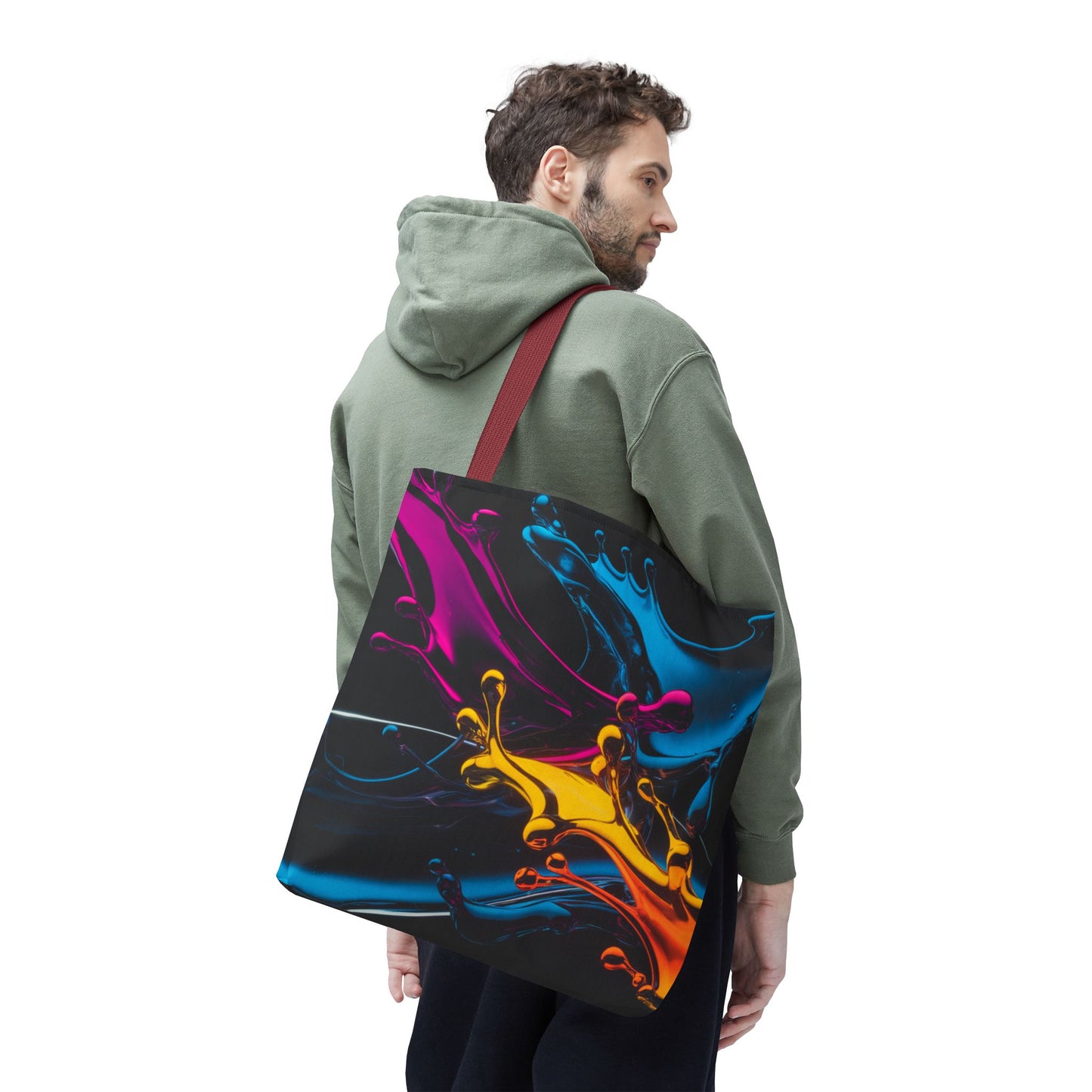 Abstract Neon Splash Tote Bag, Vibrant Colorful Art Bag, Reusable Shopping Bag, Modern Everyday Carryall, Bright Aesthetic Gift For Her
