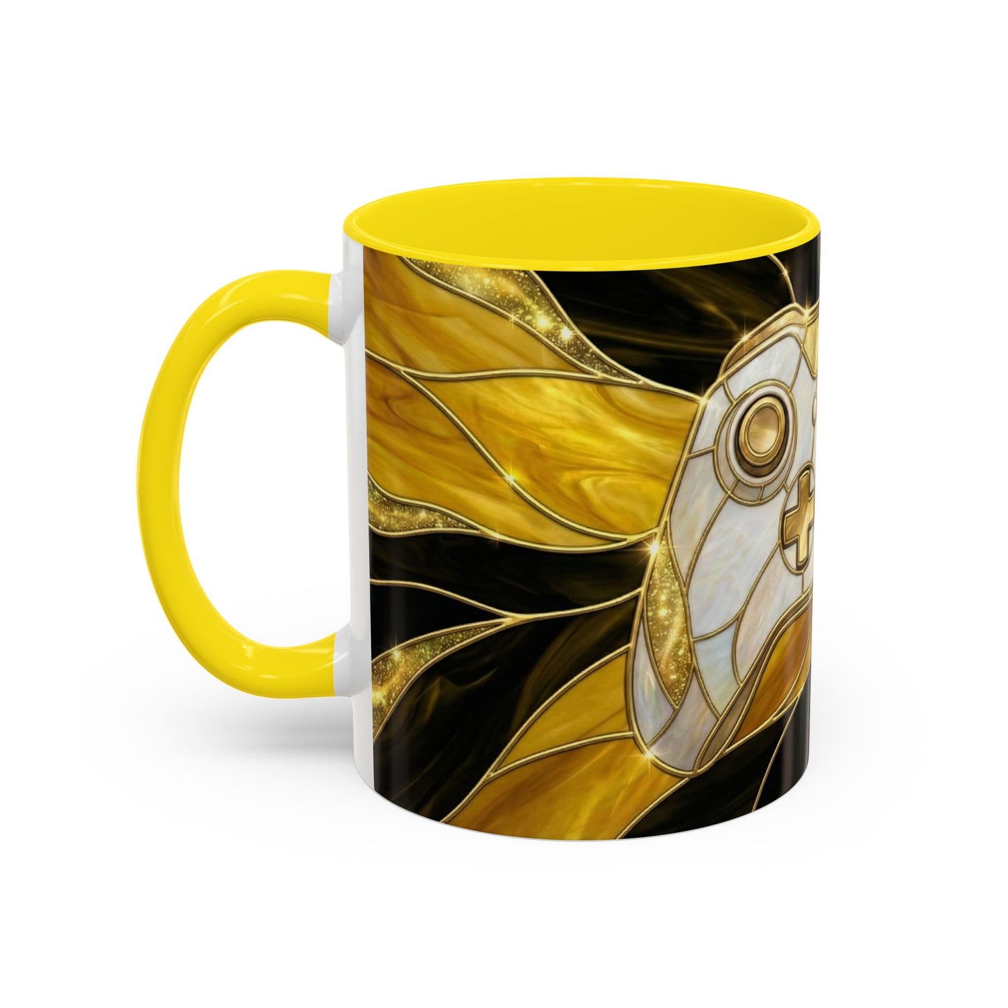 Stained Glass Gamer Mug, Gold Controller Coffee Cup, Video Game Gifts for Him, Gamer Boyfriend Gift, Teen Boy Gaming Mug, Desk Decor