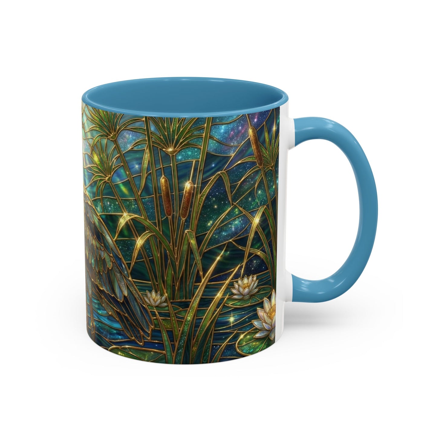 Shoebill Stork Mug, Stained Glass Bird Art, Prehistoric Animal Gift, Swamp Nature Coffee Cup, Galaxy Night, Ornithology Lover Present