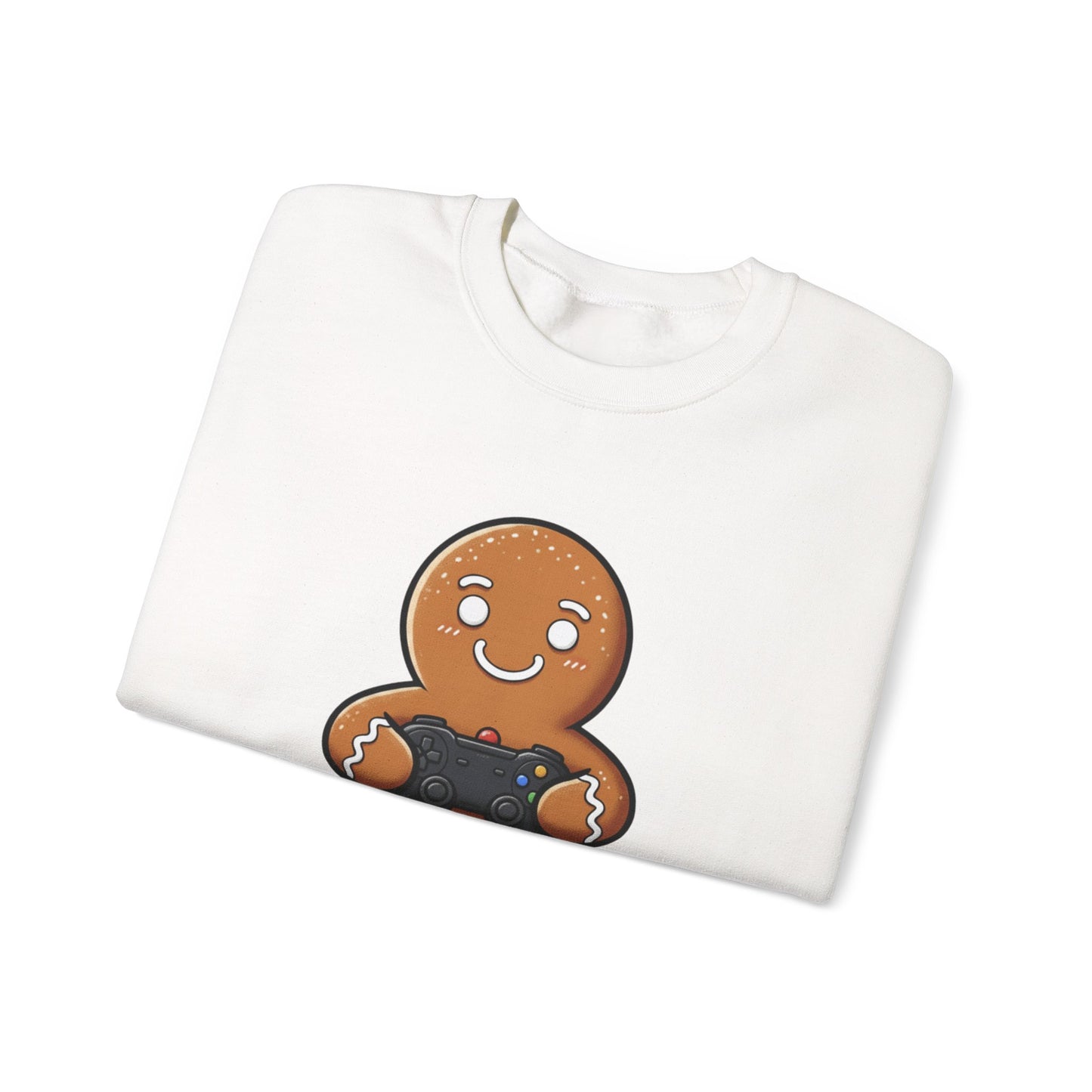 Gamer Gingerbread Sweatshirt | Funny Christmas Sweater | Cute Holiday Crewneck for Gamers | Cozy Unisex Winter Gift