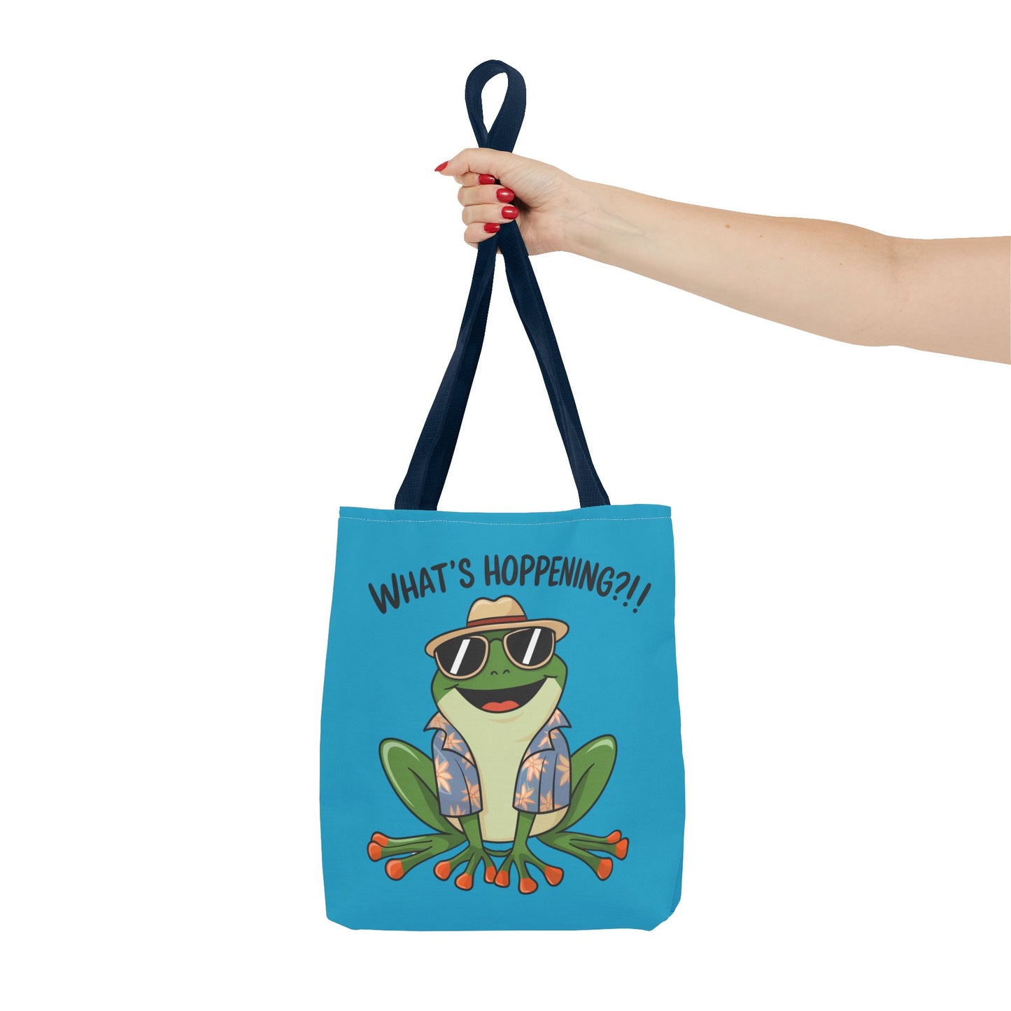 Frog Tote Bag - What's Hoppening Pun Design