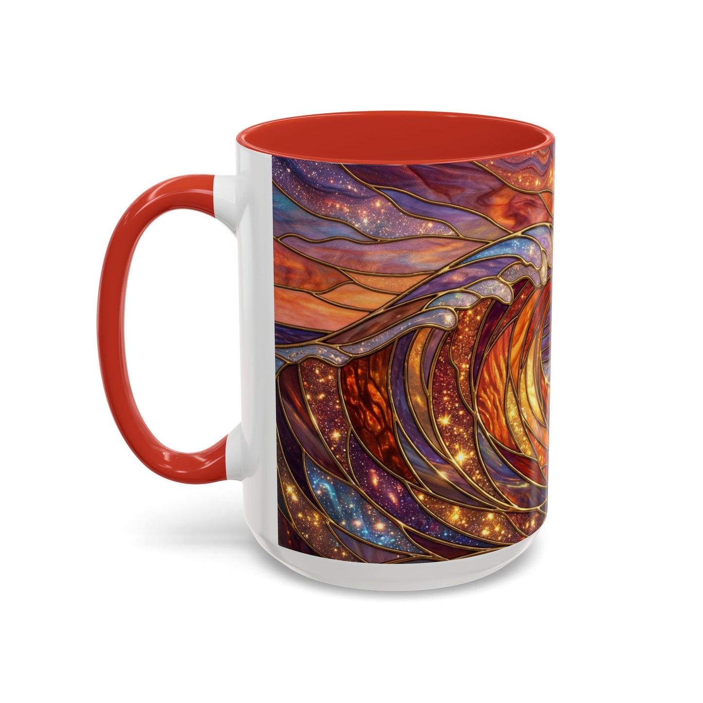 Stained Glass Wave Mug, Ocean Sunset Coffee Cup, Vibrant Beach Art, Sea Lover Gift, Mosaic Tea Cup, Summer Kitchen Decor, Nature Drinkware
