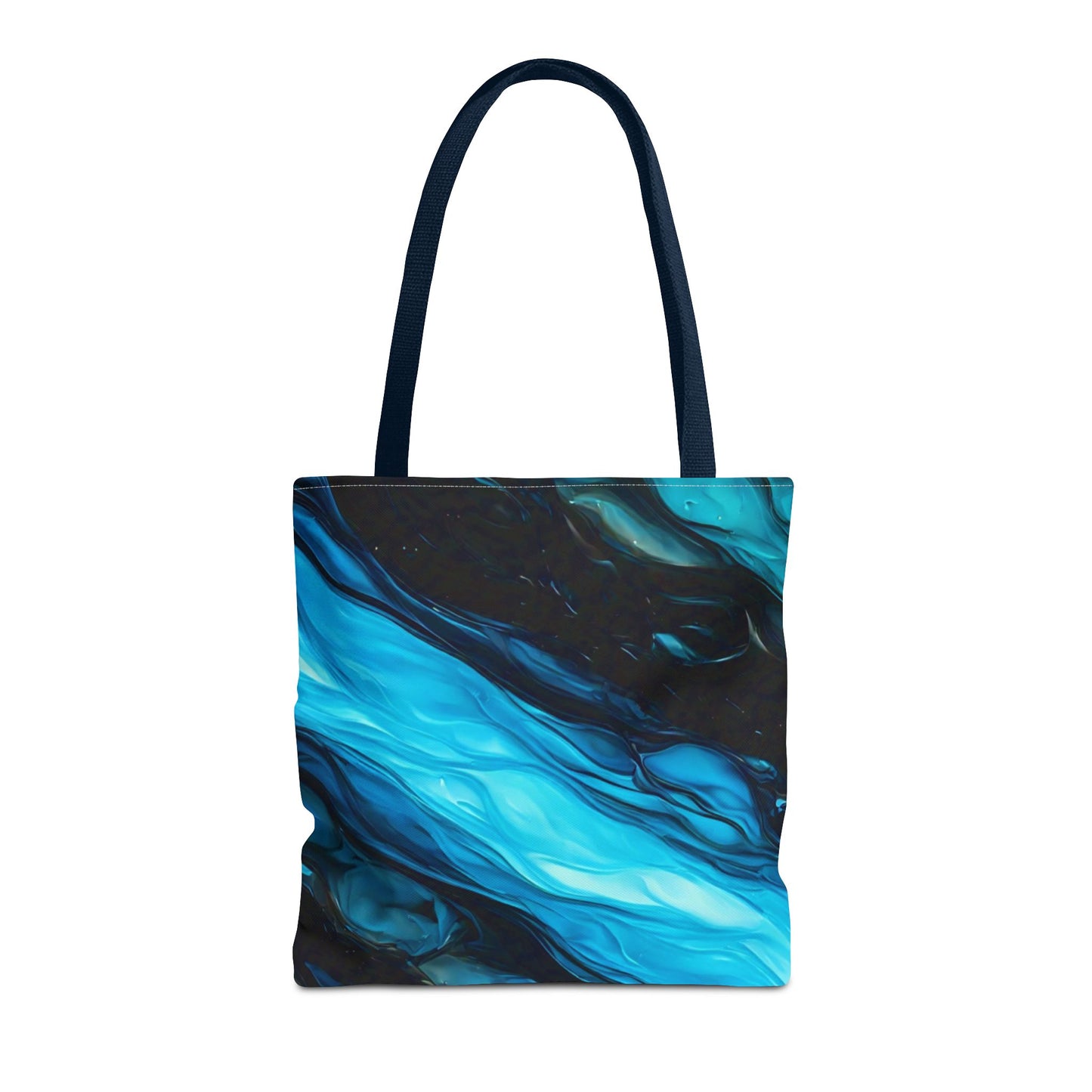 Blue Abstract Swirl Tote Bag – Fluid Art Style Reusable Shopping Bag, Modern Artistic Everyday Carry, Eco-Friendly Gift for Art Lovers