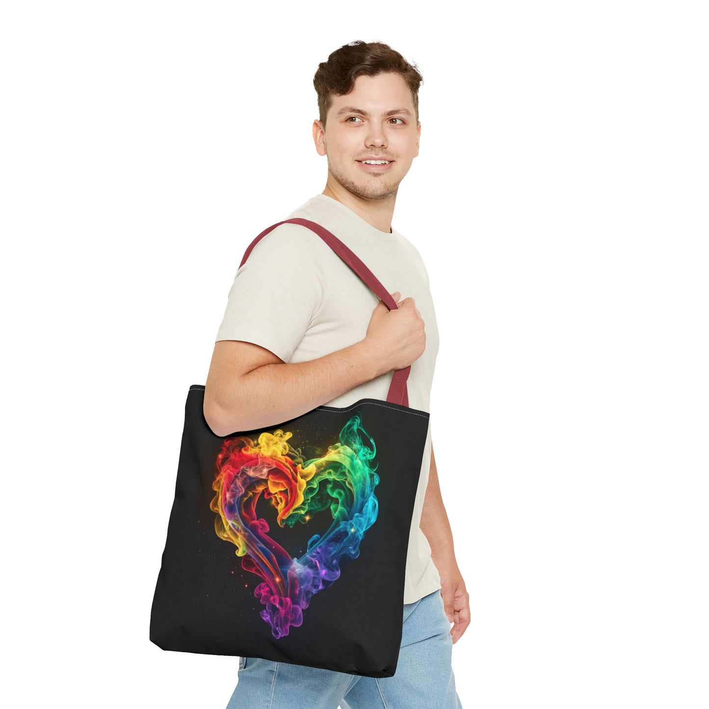 Colorful Smoke Heart Tote