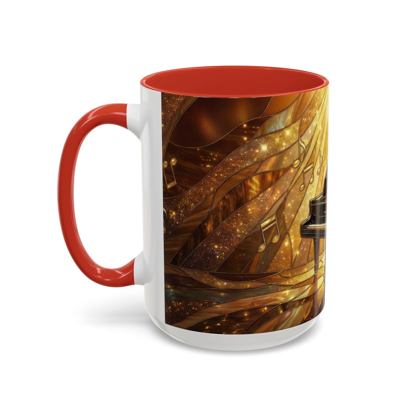Stained Glass Piano Mug, Grand Piano Coffee Mug, Music Lover Gift Mug, Musician Art Mug, Classical Music Gift, Piano Lover Cup